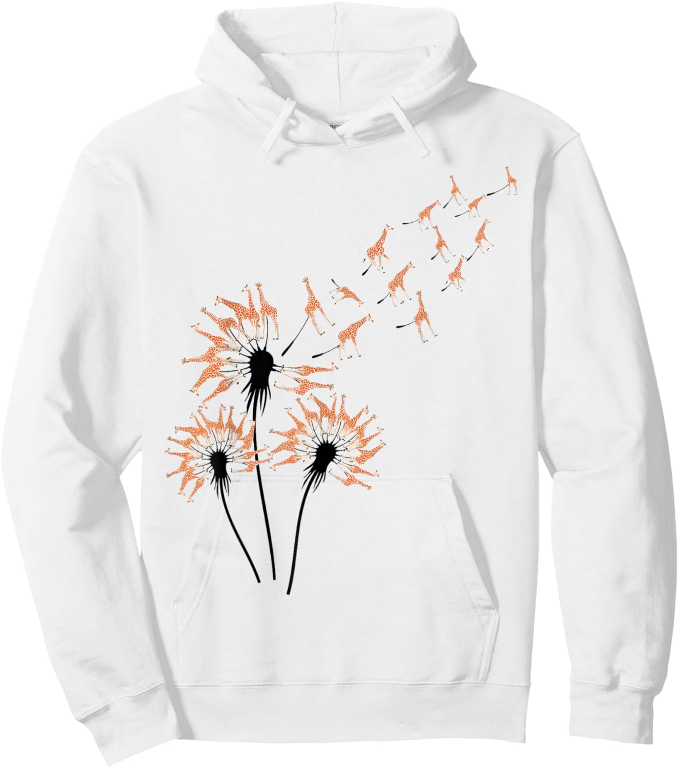 Dandelion Giraffes for Giraffe Lover | Giraffe Hoodie - Hoodie | White