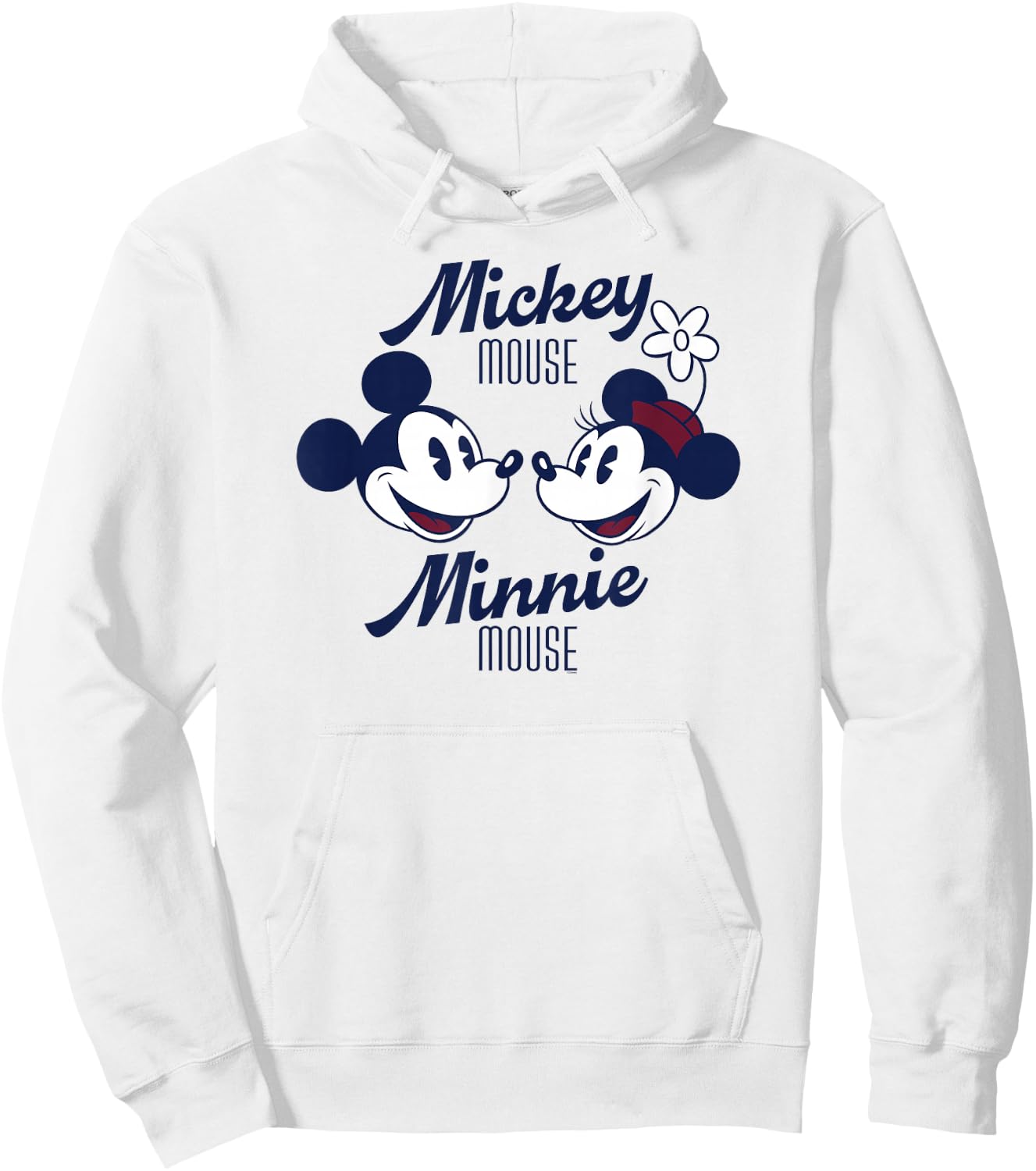 Disney Mickey Mouse and Minnie Mouse Together Retro Vintage Small Hoodie - Hoodie | White