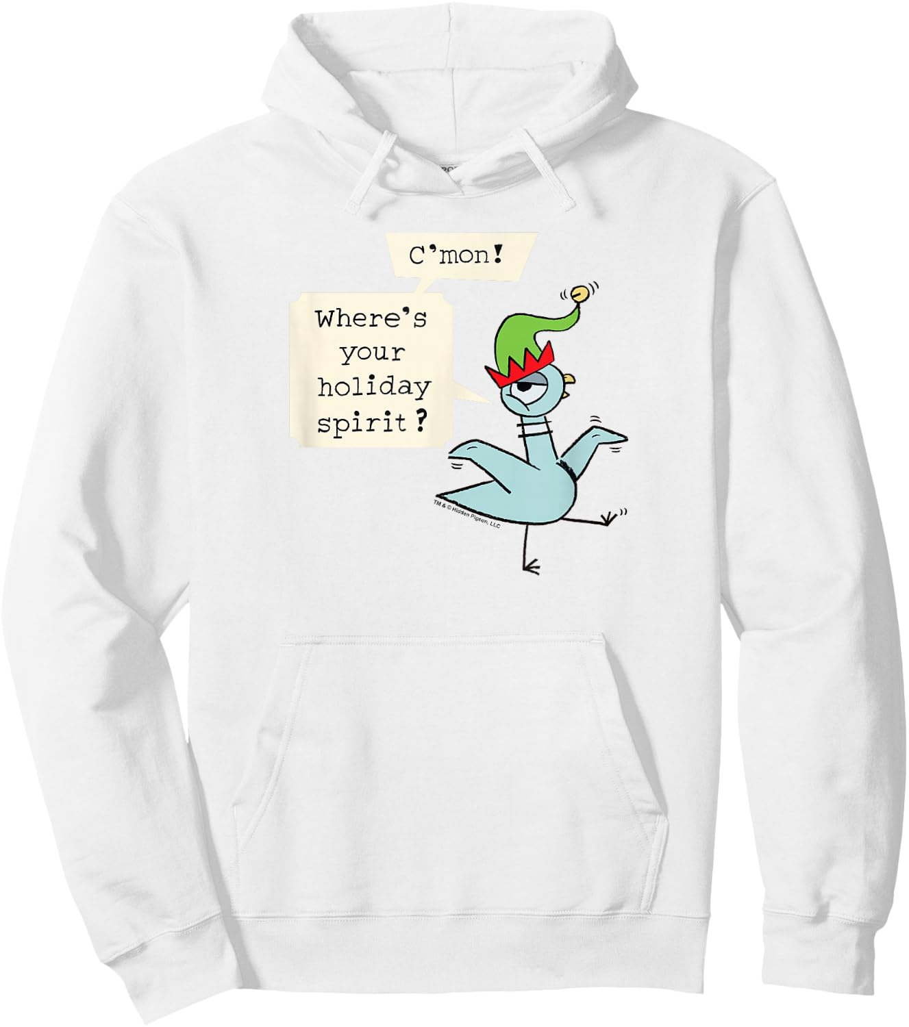 The Pigeon Holiday Spirit Christmas Pigeon Hoodie - Hoodie | White