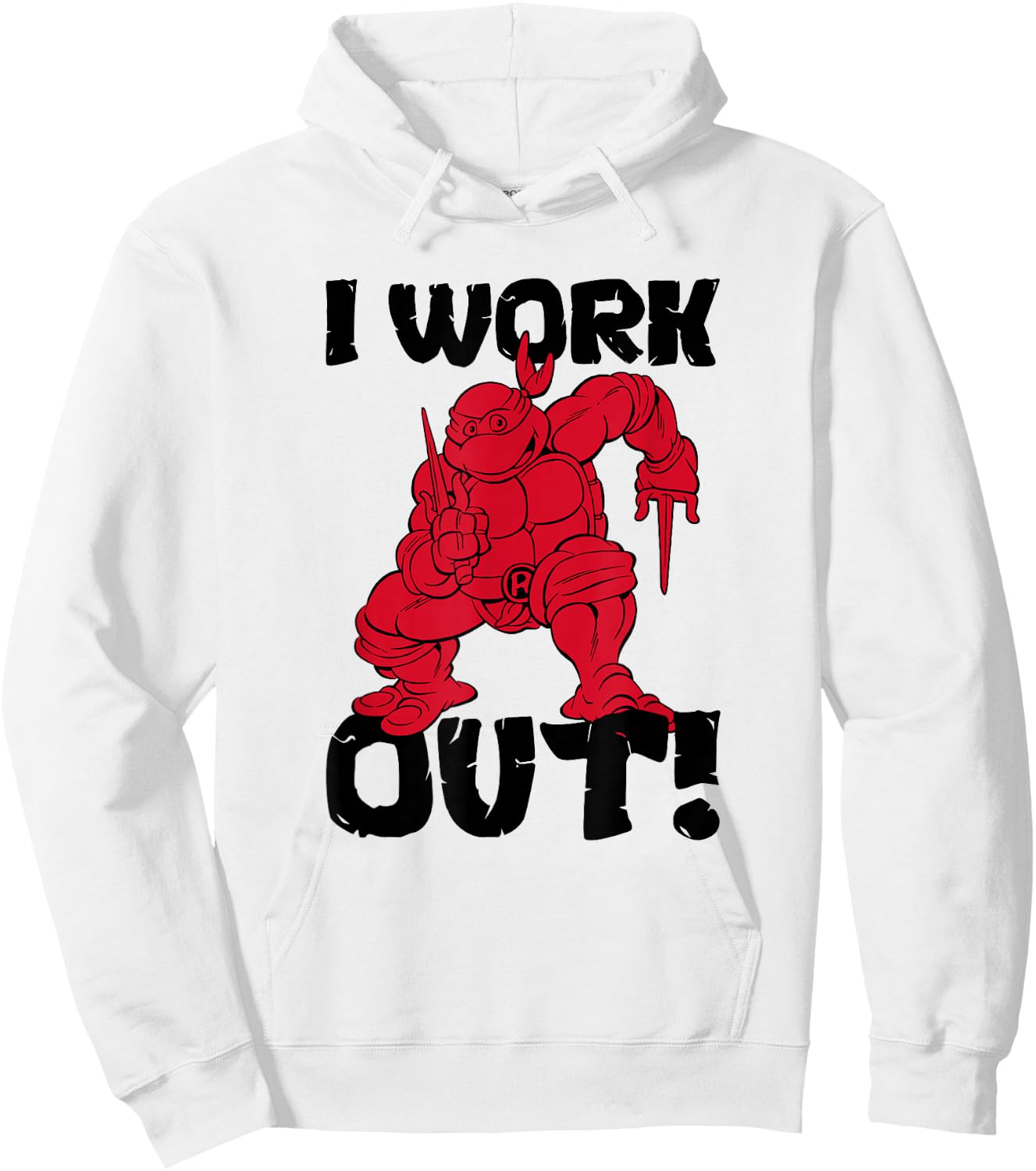 Teenage Mutant Ninja Turtles Raphael I Work Out Red Poster Hoodie - Hoodie | White