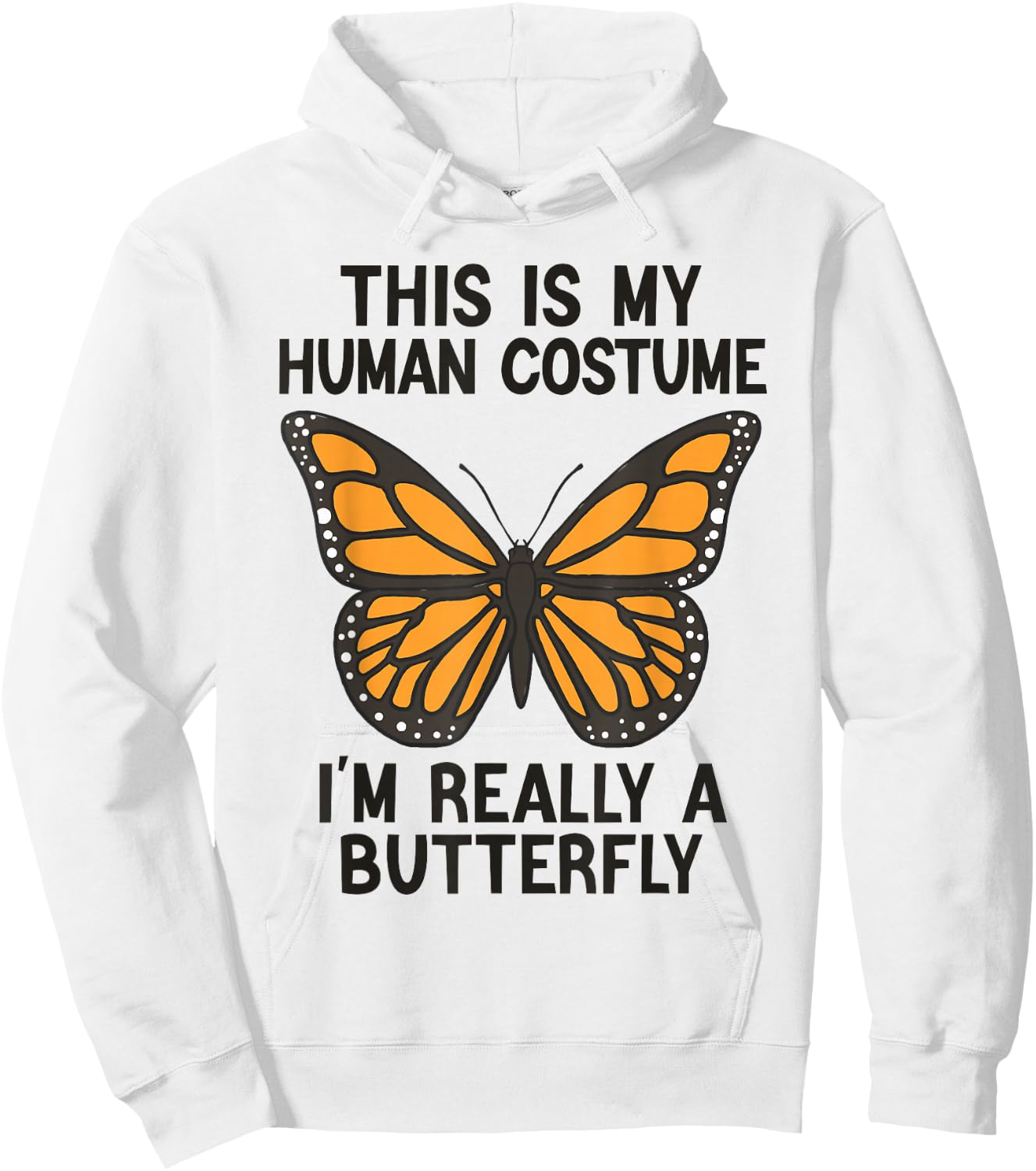 Simple Halloween Costumes Women - Funny Butterfly Hoodie - Hoodie | White