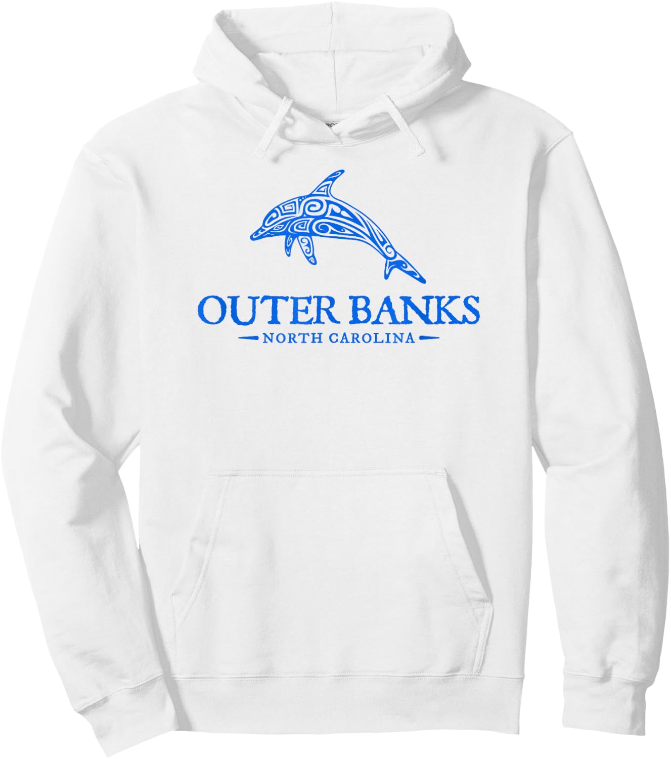 Outer Banks North Carolina Dolphin Retro Throwback Souvenir Hoodie - Hoodie | White
