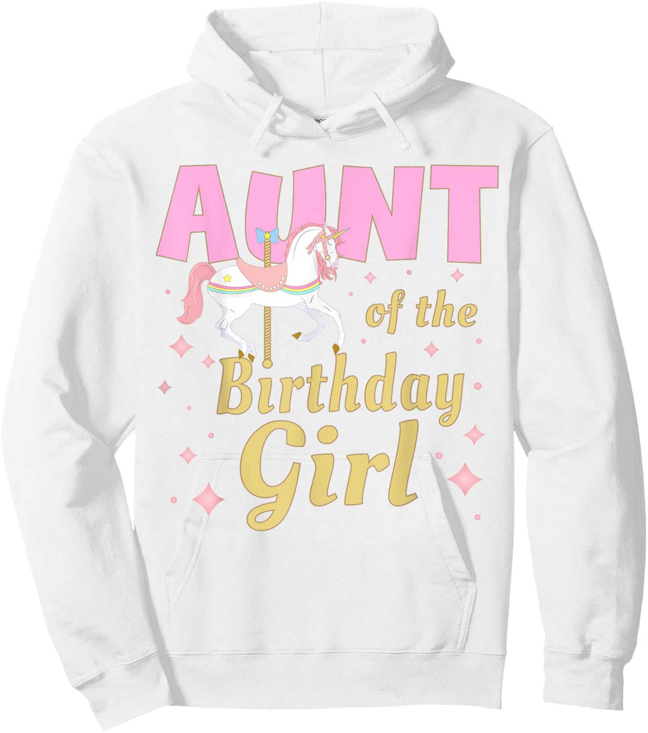 Aunt Carousel Party 1st First Birthday Girl Family Matching Hoodie - Hoodie | White