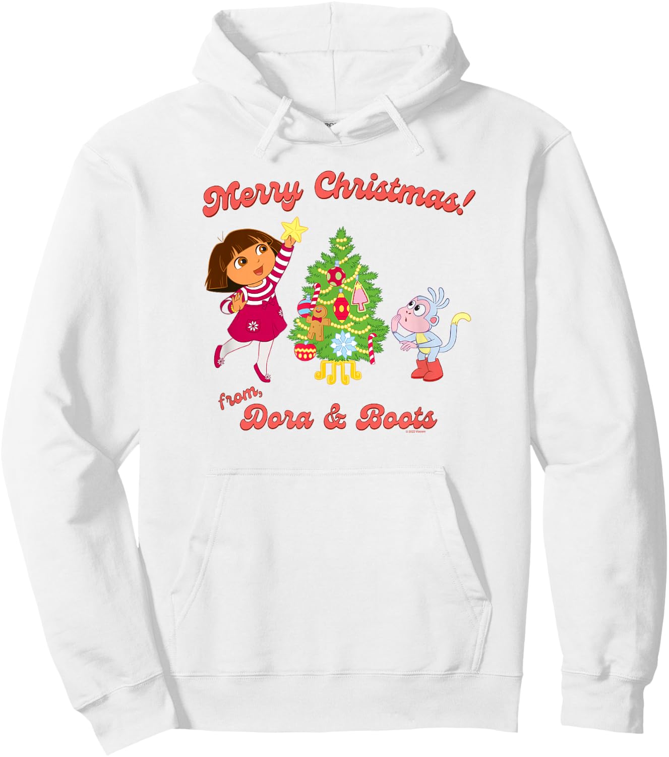 Dora the Explorer Happy Holidays from Dora and Boots Hoodie - Hoodie | White
