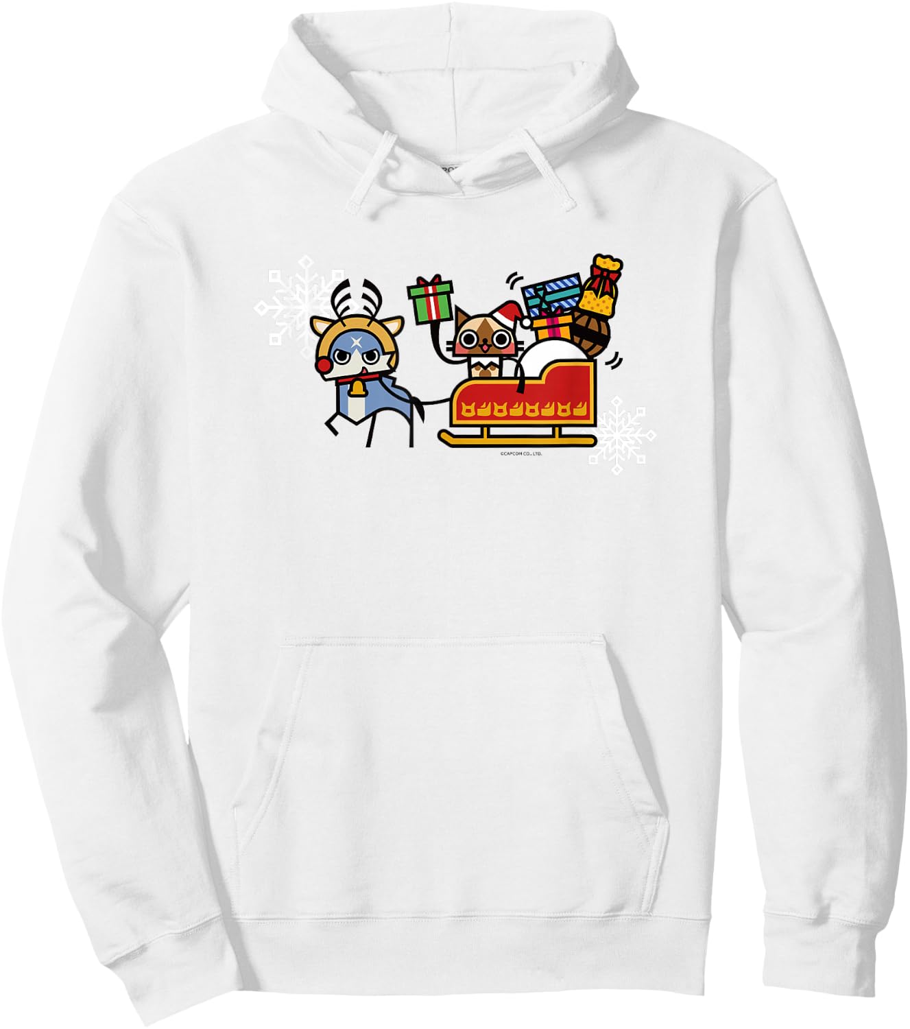 Monster Hunter Rise: Sunbreak Palamute＆Palico Christmas (A) Hoodie - Hoodie | White