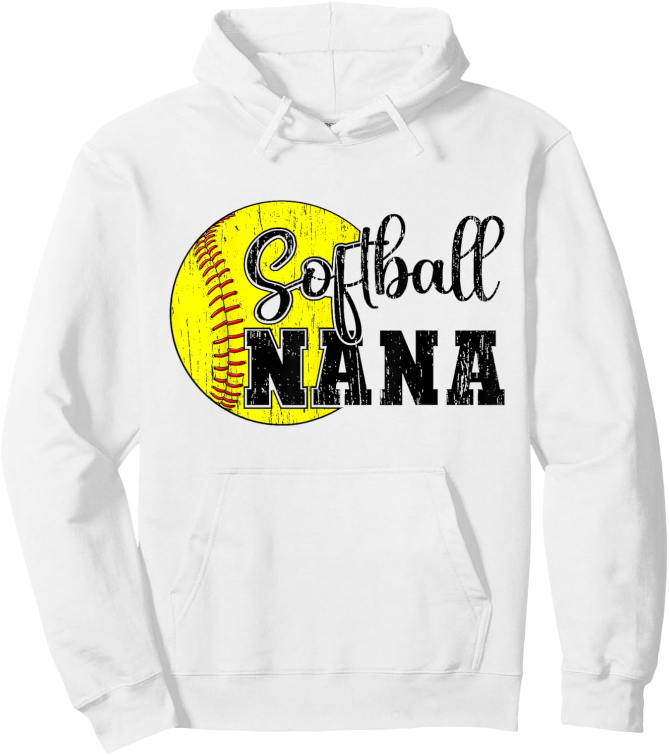 Softball Nana Cute Grandma Nana Of A Softball Player Hoodie - Hoodie | White