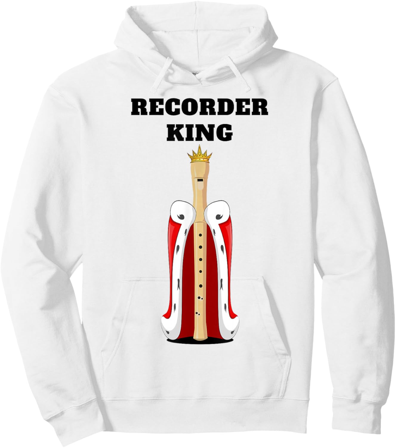 Recorder King | Boys Recorder Design | Recorder Hoodie - Hoodie | White