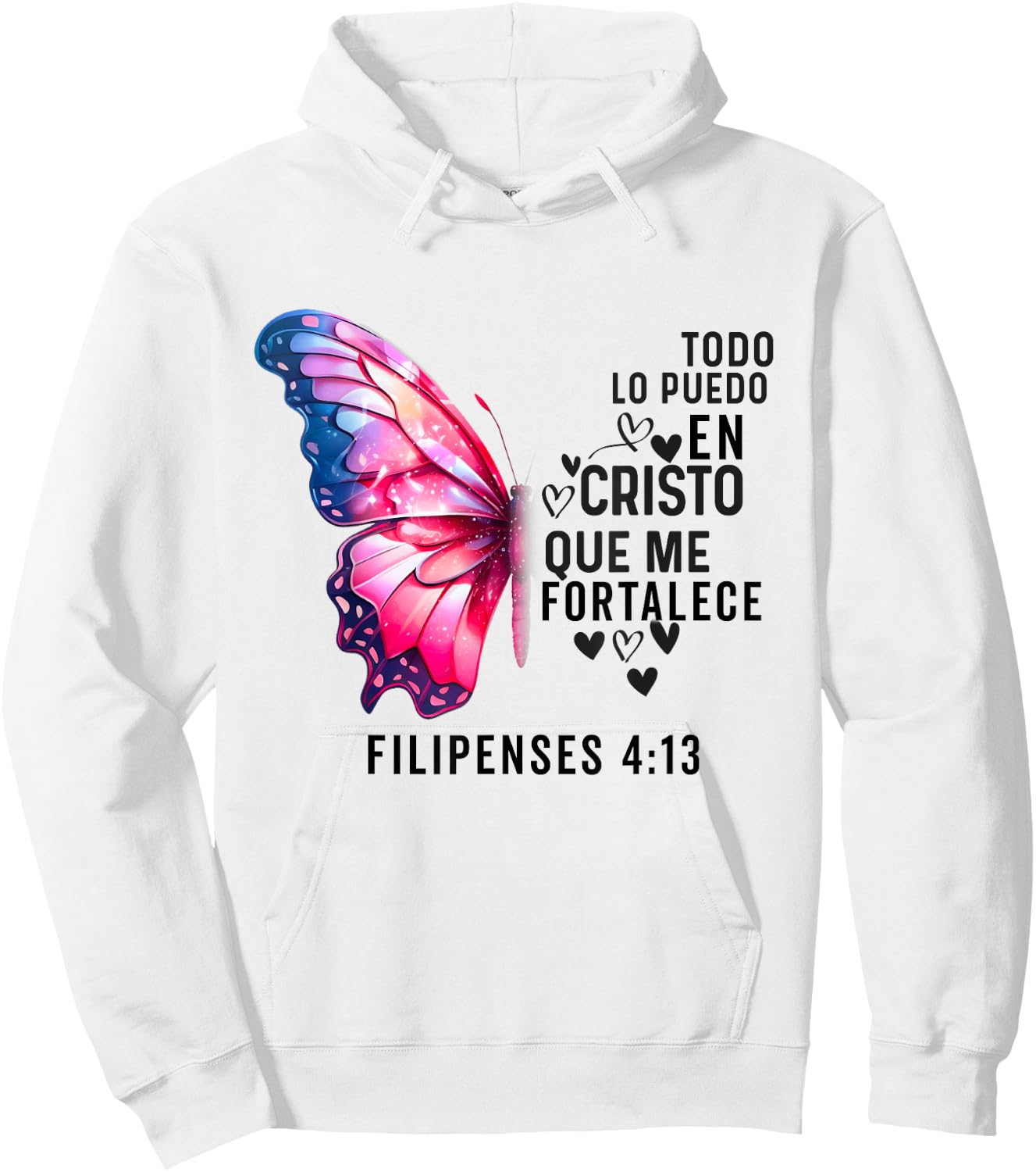 Camiseta Cristiana Para Mujer En Espanol Spanish Cristiano Hoodie - Hoodie | White