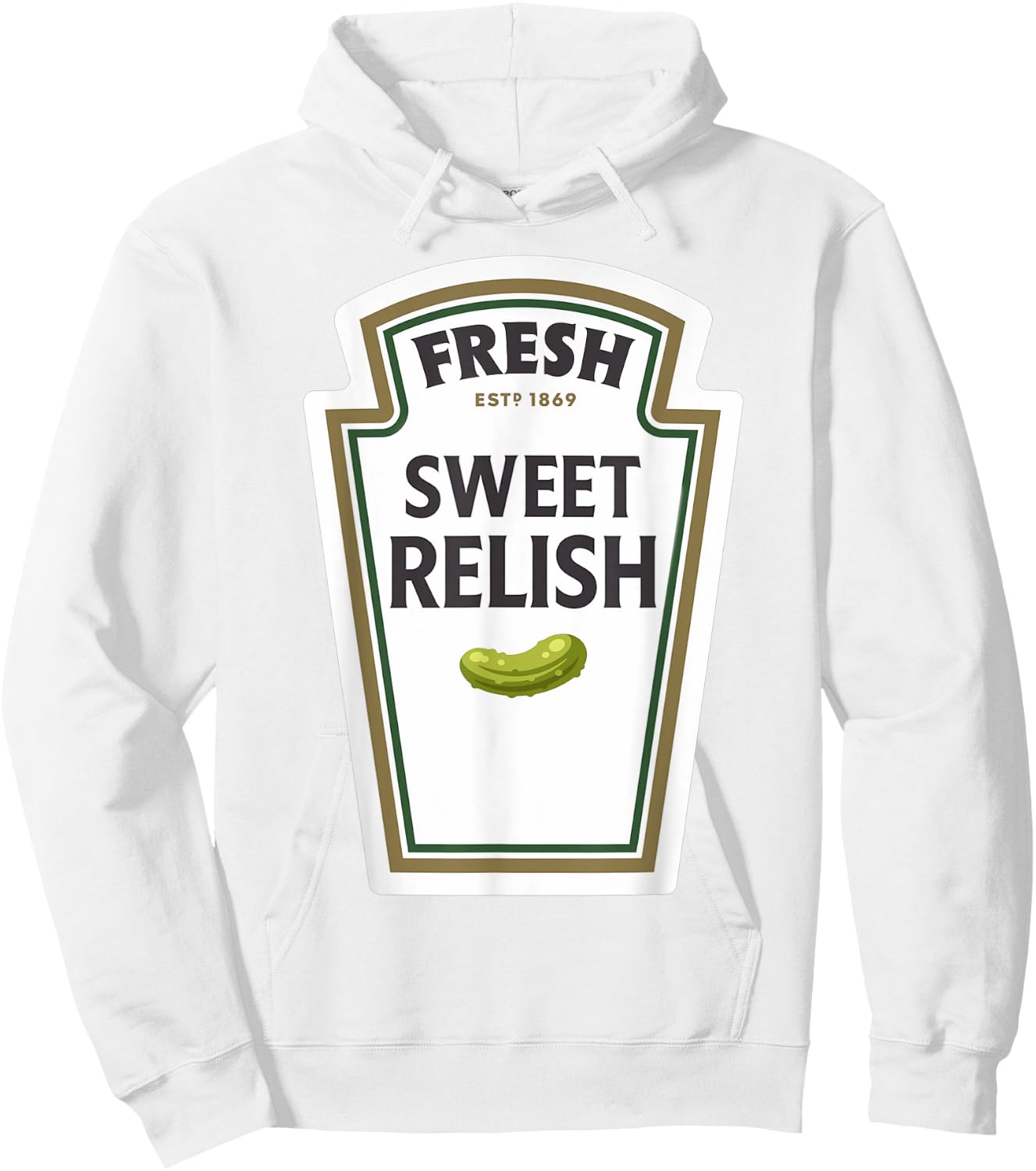 Halloween Matching Costume Fresh Sweet Relish Bottle Label Hoodie - Hoodie | White