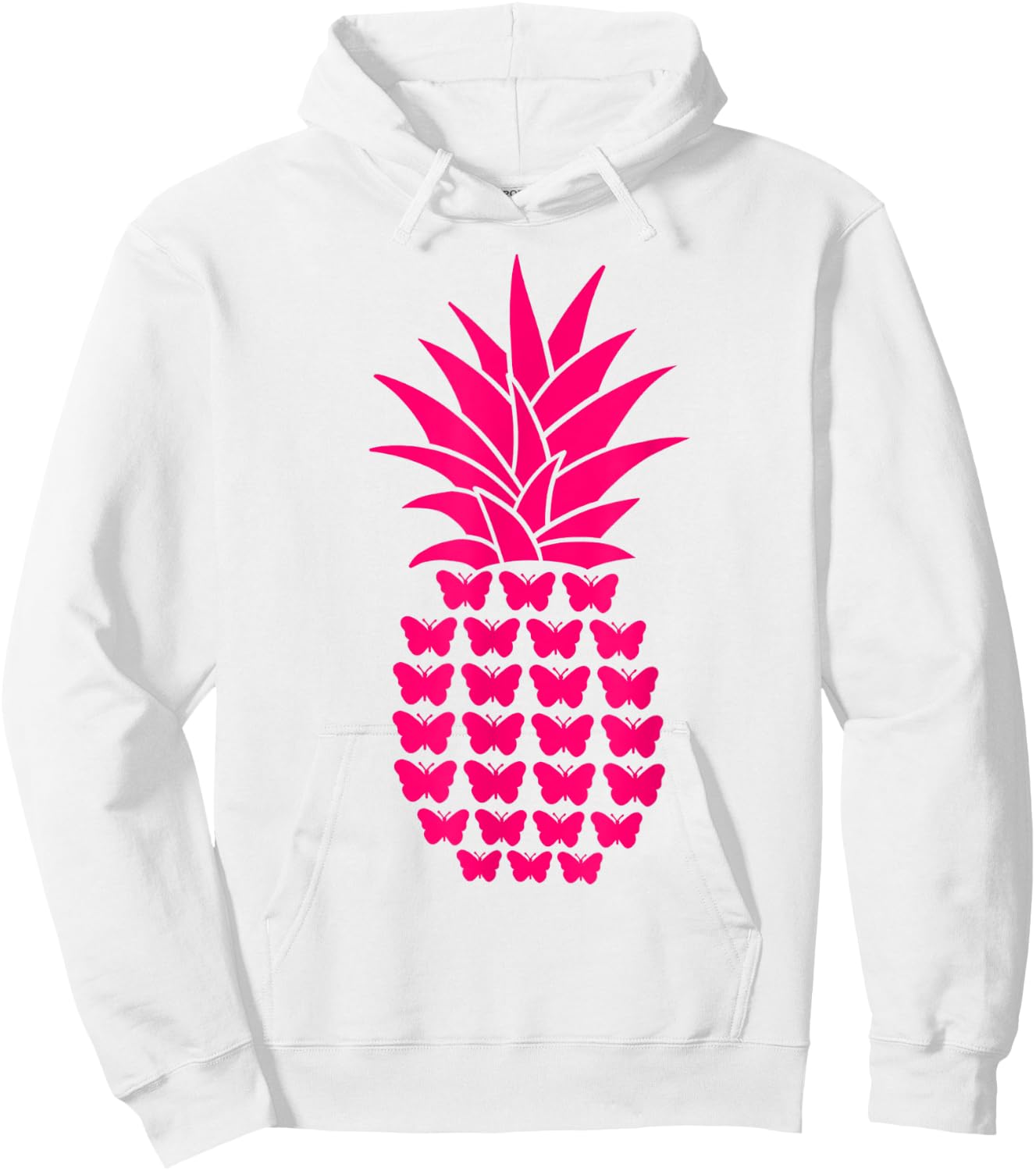 Aloha Tropical Beach Pineapple & Butterflies Summer Vacation Women Hoodie - Hoodie | White
