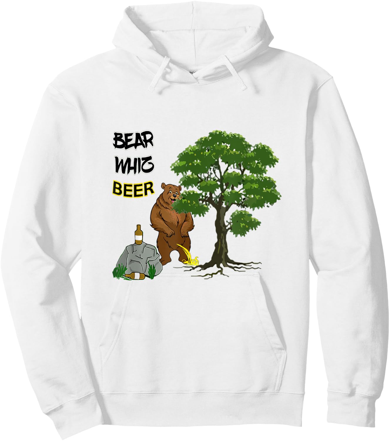 Funny Beer Label Bear Whiz Beer For The Outdoorsman Hoodie - Hoodie | White