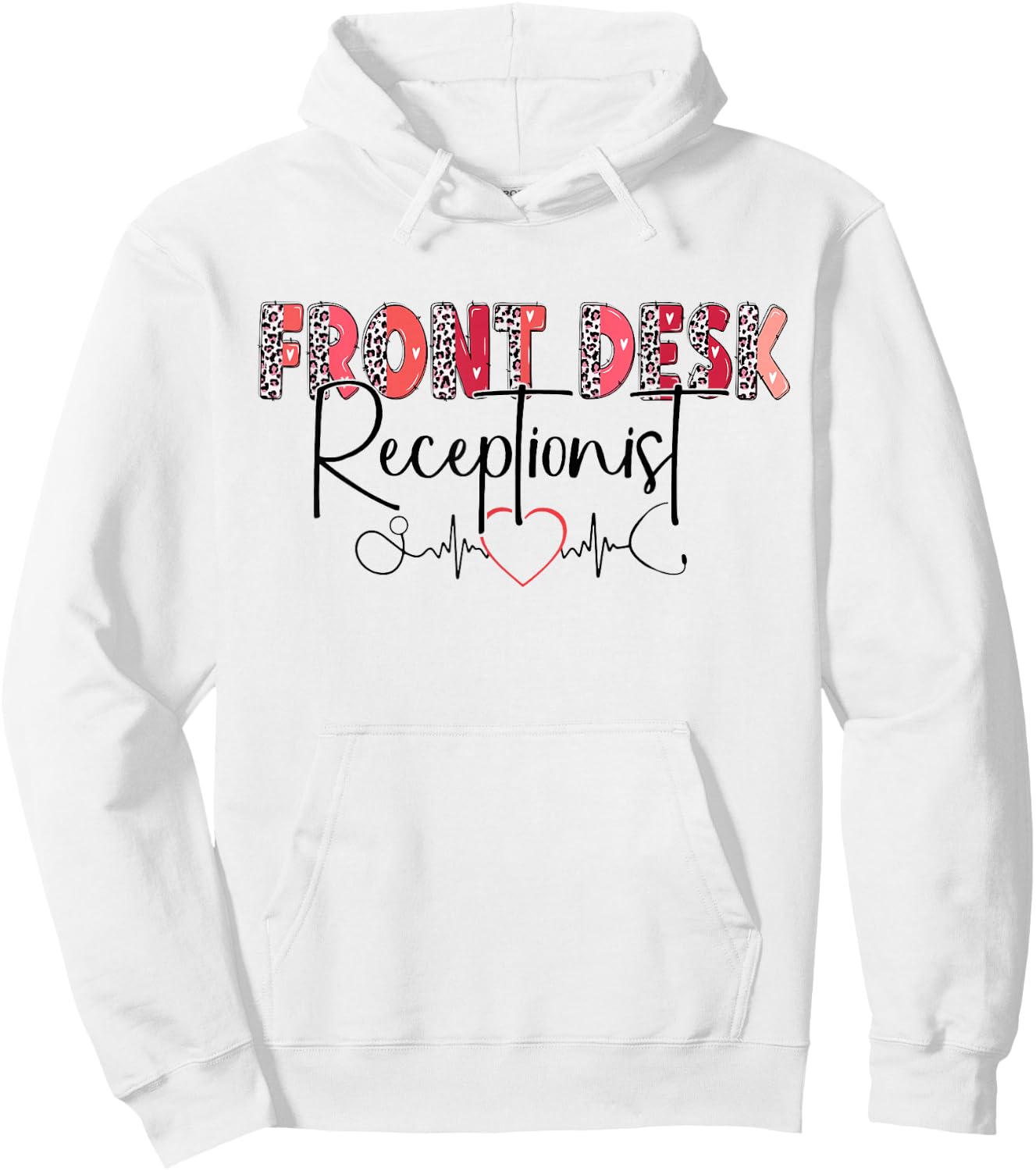 Front Receptionist Desk Valentines Day Hospital Nurse Office Hoodie - Hoodie | White