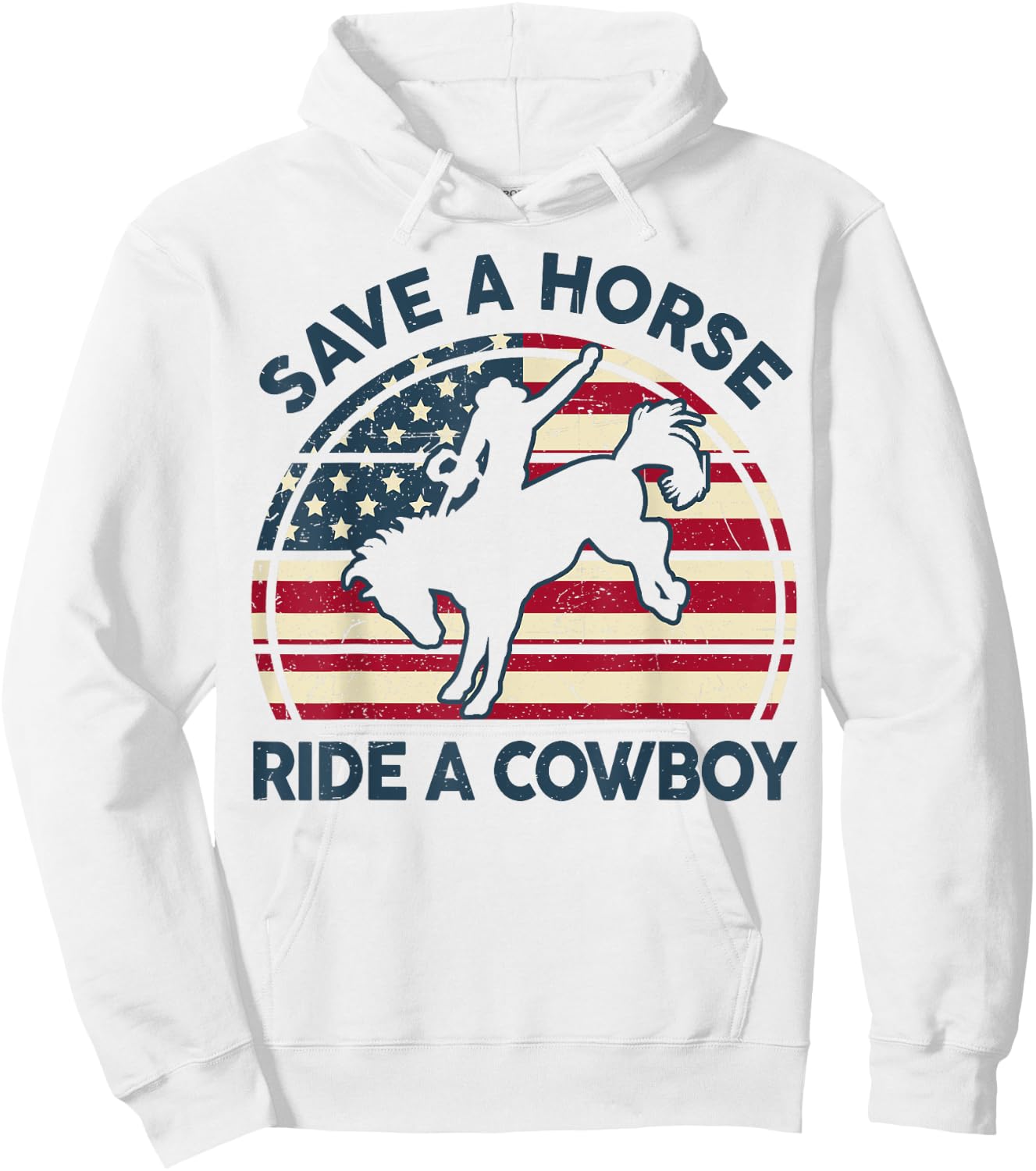 Rodeo Save Horse Ride Cowboy Men Women Funny Western Riding Hoodie - Hoodie | White