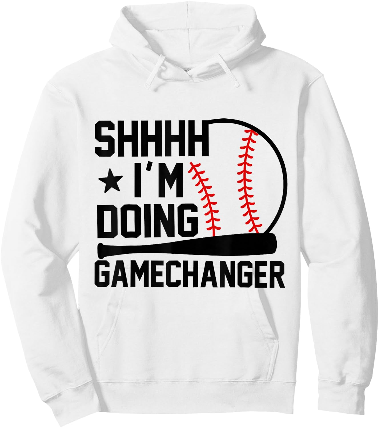SHHHH I'm Doing Gamechanger Funny Baseball Players Hoodie - Hoodie | White