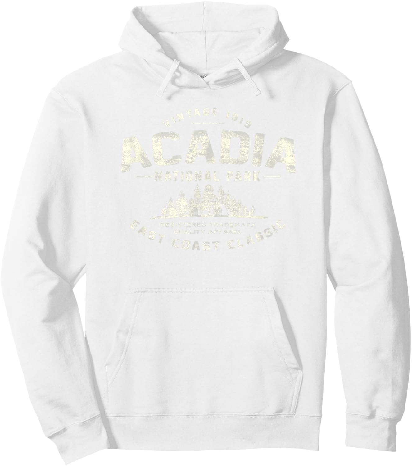 Acadia National Park Vintage Hoodie - Hoodie | White