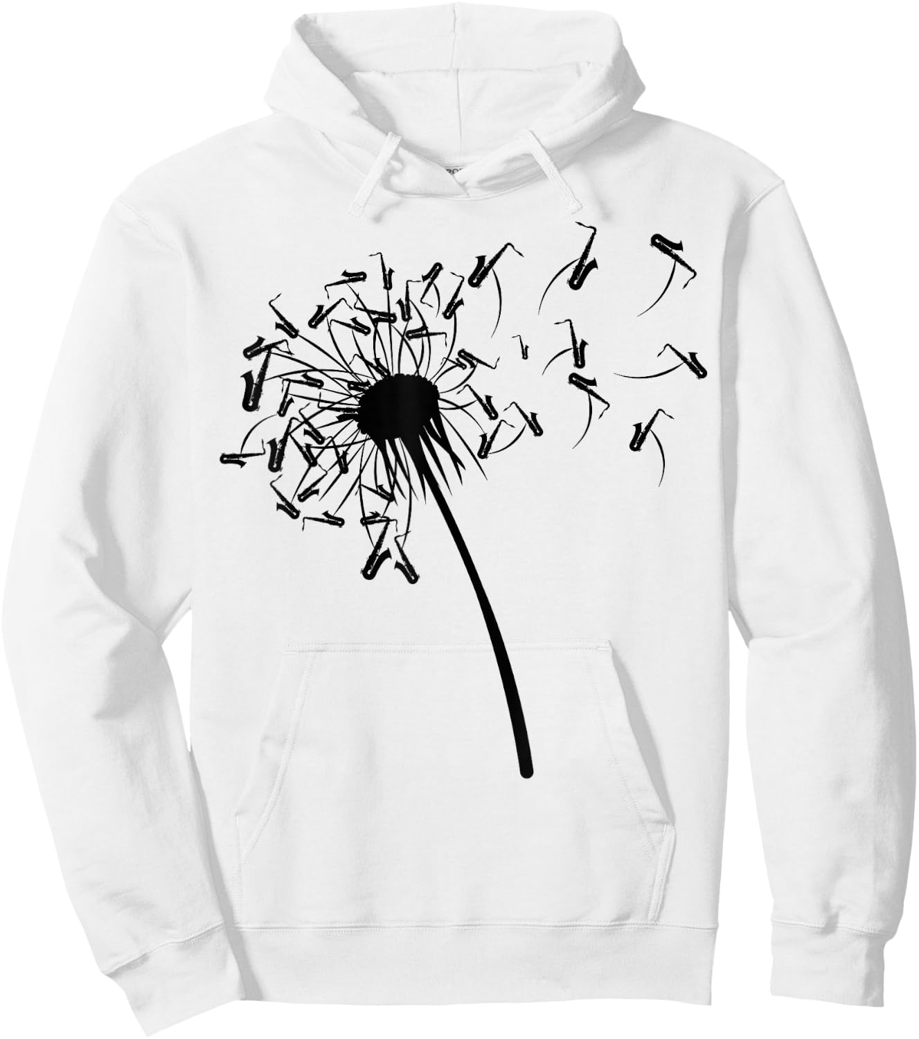 Dandelion Saxophone Shirt for Saxophonist | Saxophone Hoodie - Hoodie | White