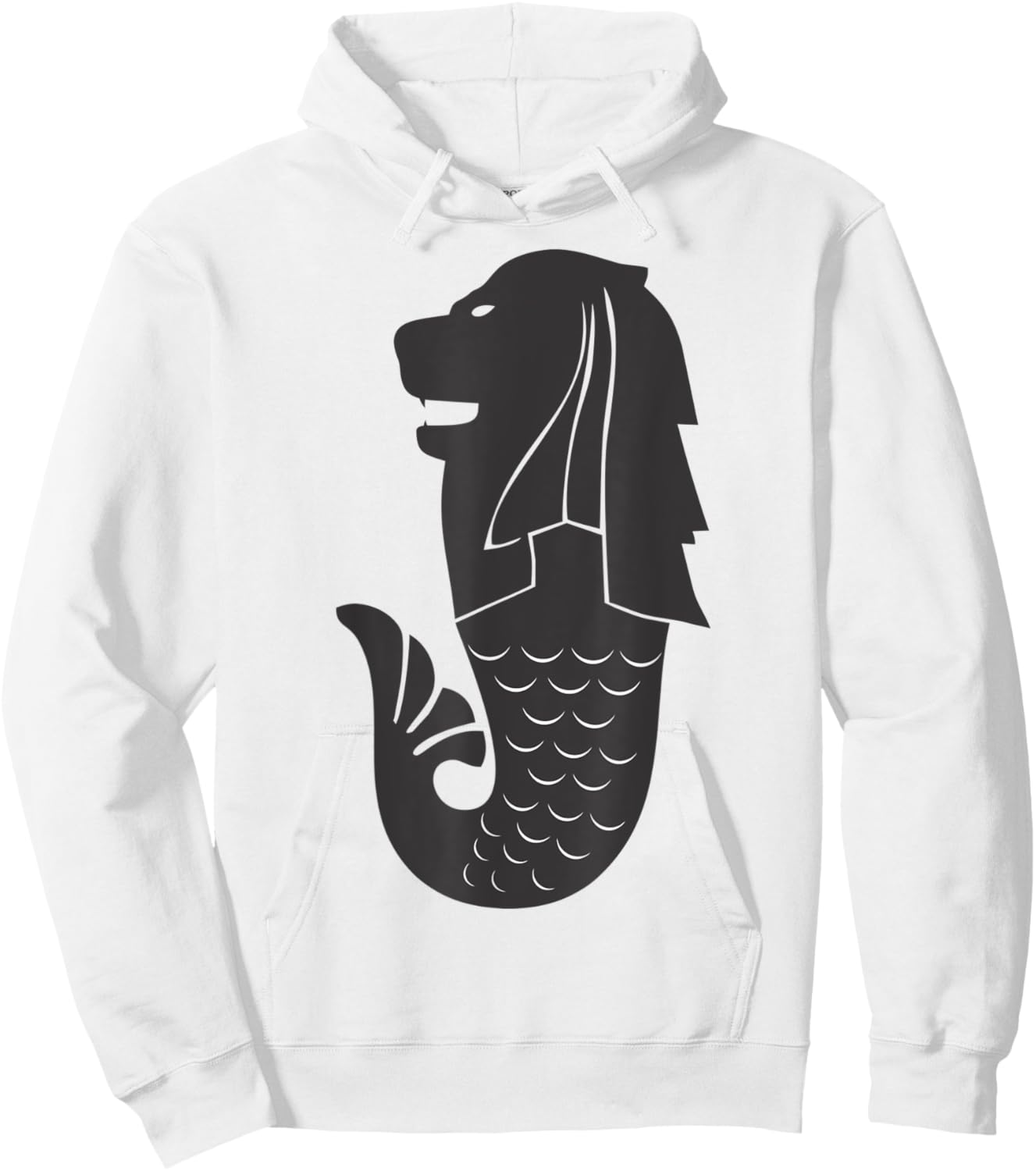 Merlion Vintage Distressed Style Design Hoodie - Hoodie | White