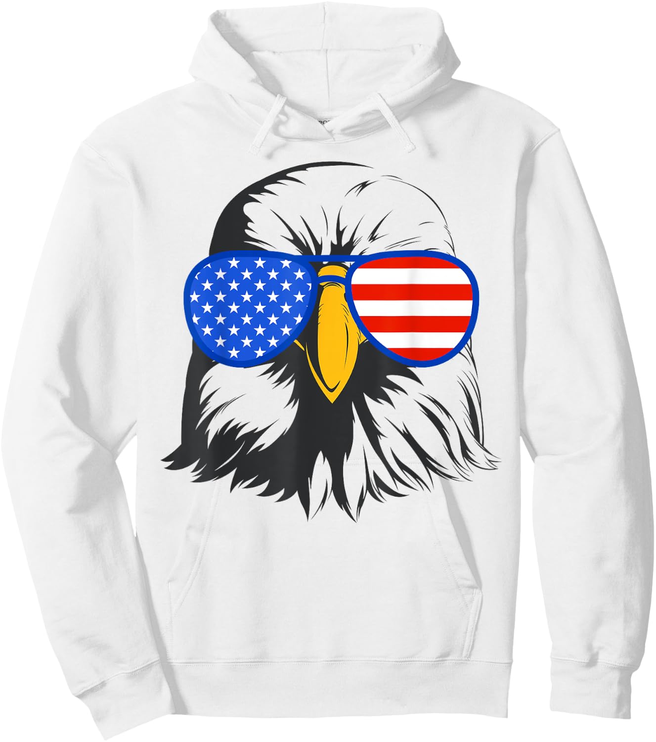 patriotic eagle sunglasses 4th July USA American eagle Hoodie - Hoodie | White