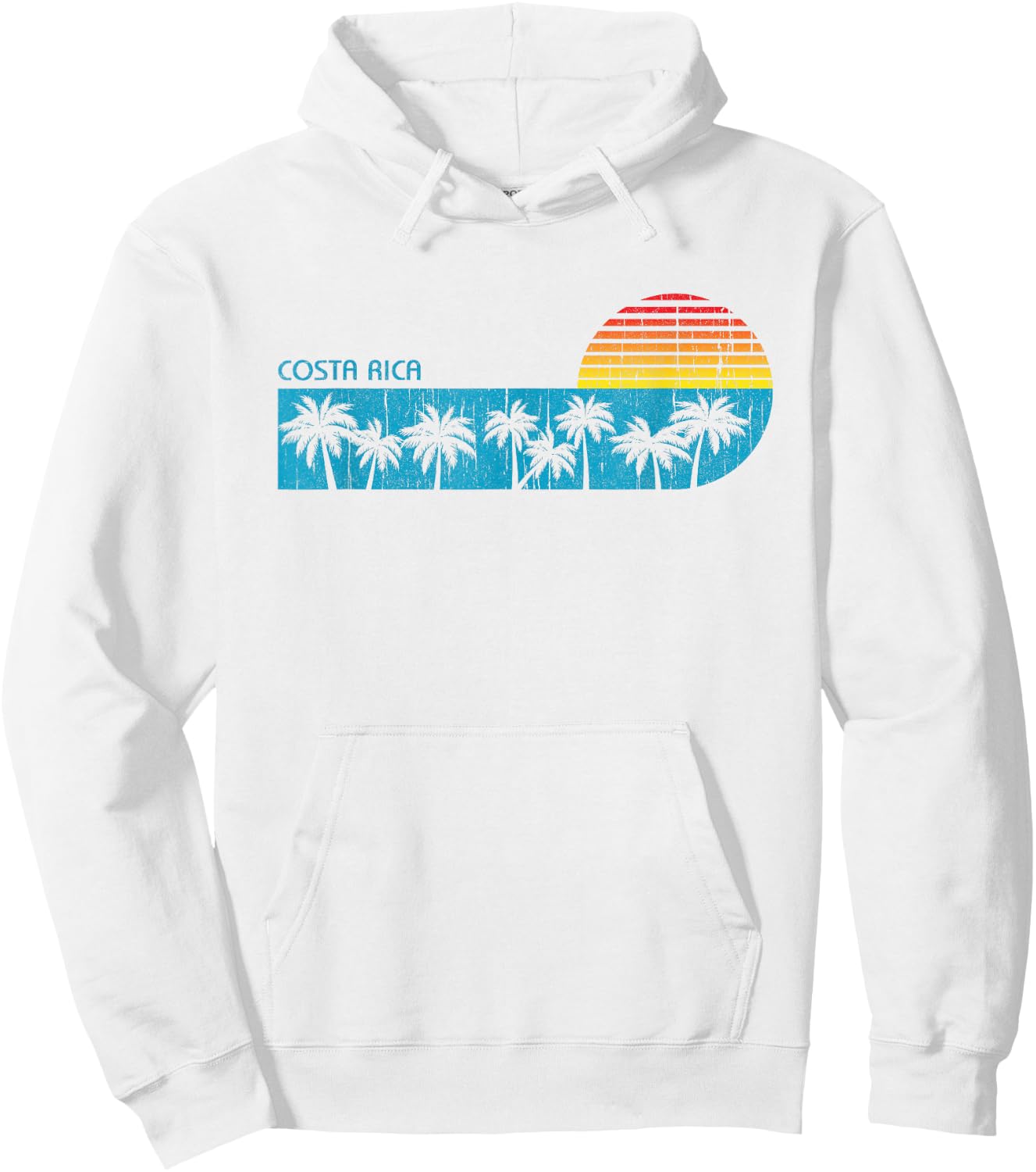 Costa Rica Vacation Palm Tree Retro Throwback Souvenir Hoodie - Hoodie | White