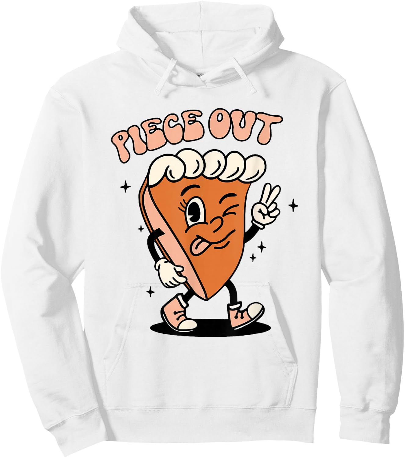 Vintage Piece Out Fall Autumn Funny Thanksgiving Pumpkin Pie Hoodie - Hoodie | White