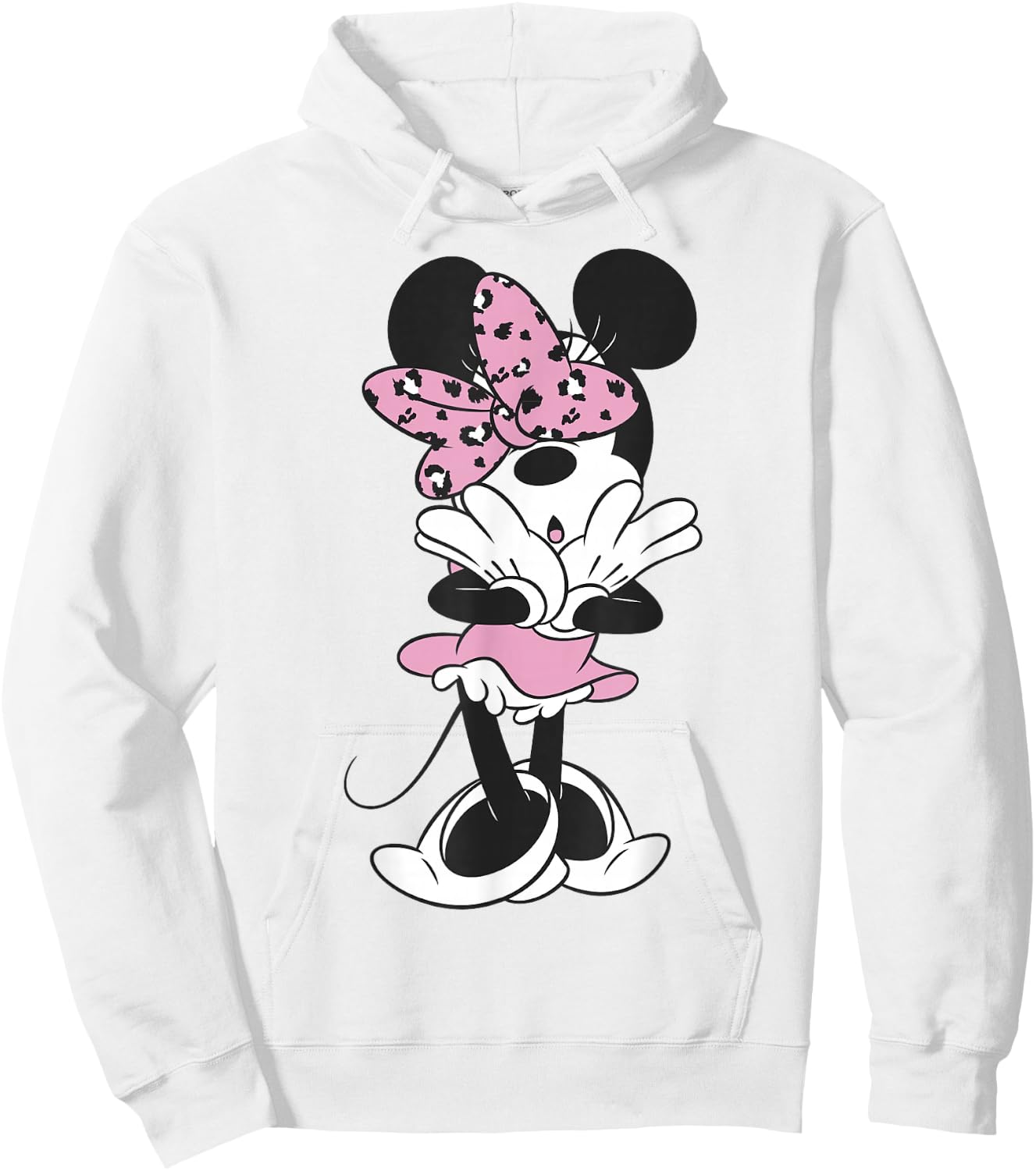 Disney Minnie Mouse Leopard Pink Bow Cutie Portrait Hoodie - Hoodie | White