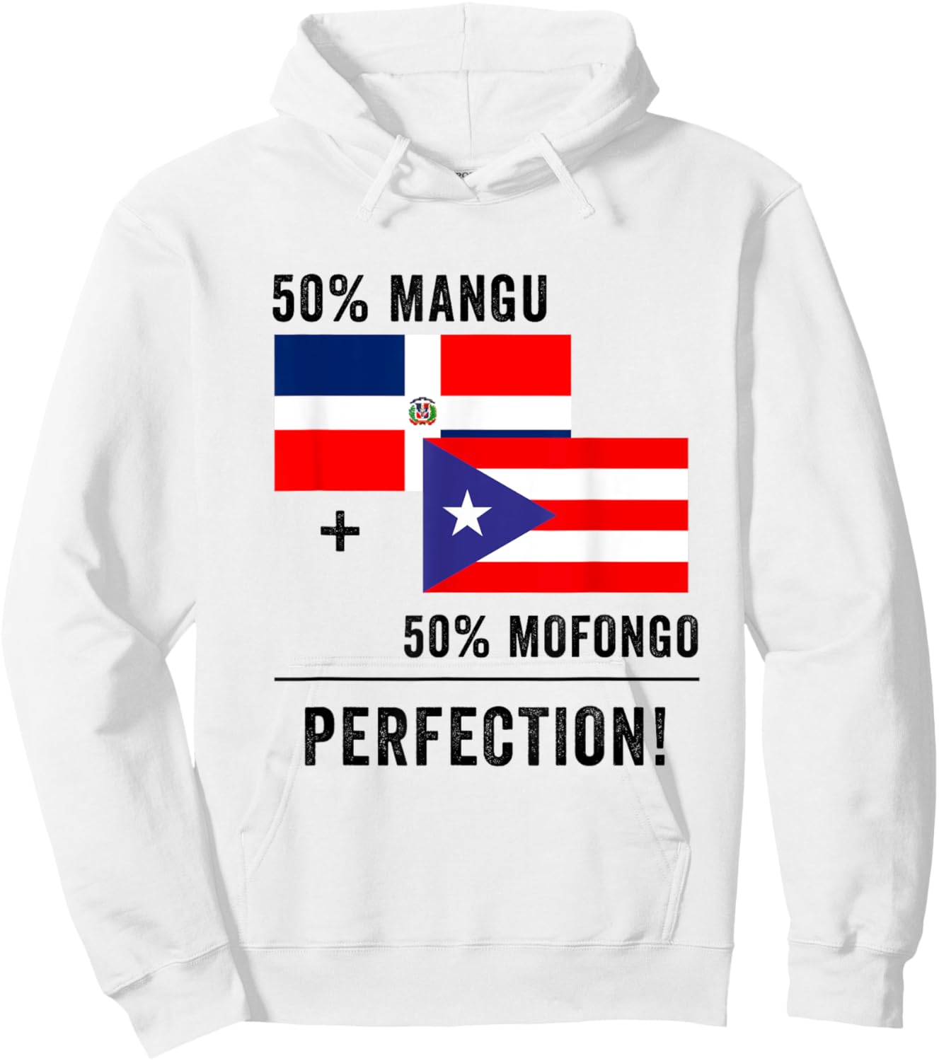 Half Puerto Rican Half Dominican Flag Boricua Domis PR RD Hoodie - Hoodie | White