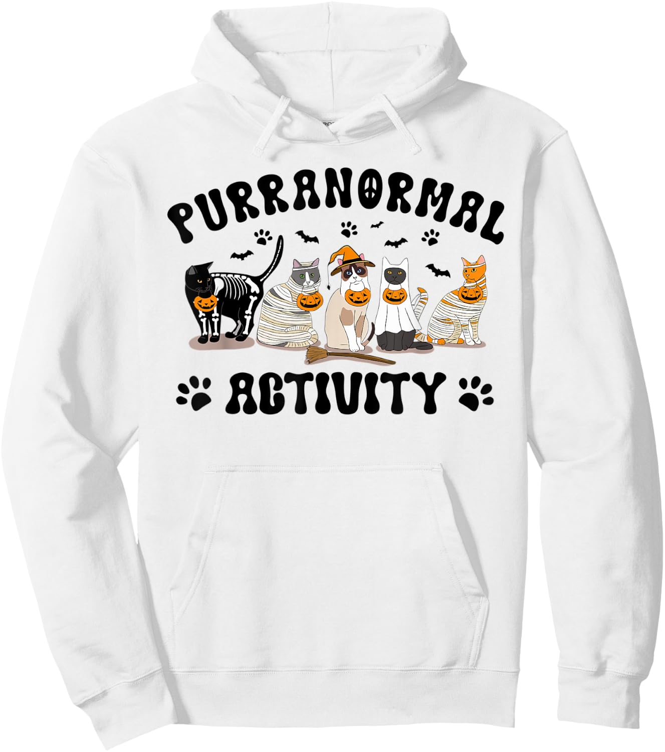 halloween cat paranormal activity ghost spooky seaso Women Hoodie - Hoodie | White