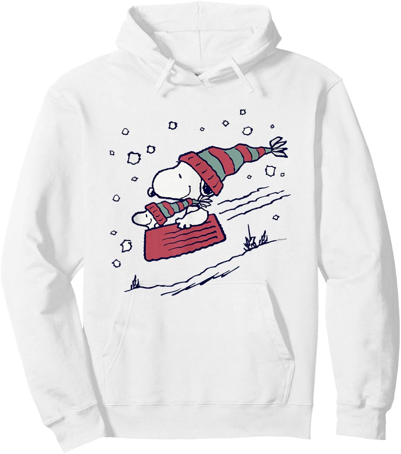 Peanuts - Snoopy Sledding Hoodie - Hoodie | White