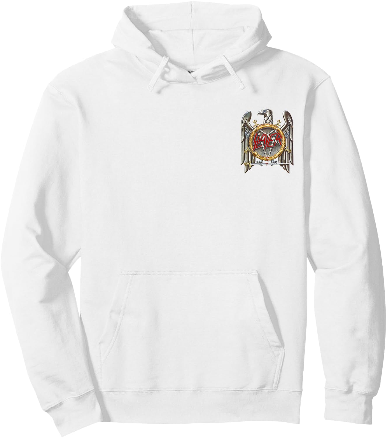 Slayer - Eagle Small Logo White Hoodie - Hoodie | White
