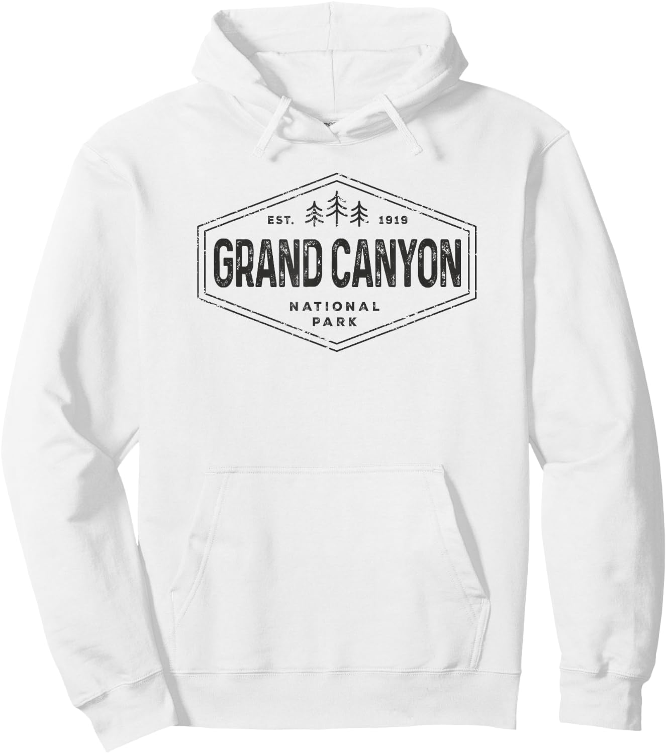 Grand Canyon National Park Shirt Vintage Hexagon Badge Hike Hoodie - Hoodie | White