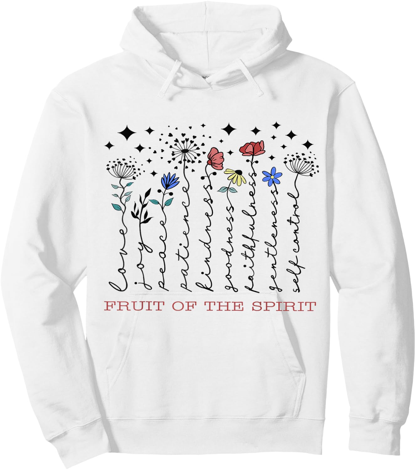 Fruit Of The Spirit Christian Religious Bible Verse Flowers Hoodie - Hoodie | White