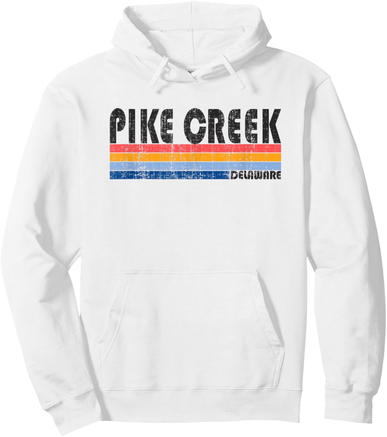 Vintage 70s 80s Style Pike Creek, DE Hoodie - Hoodie | White