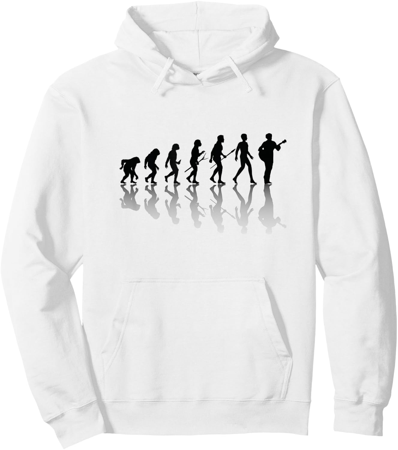 Funny Guitarist And Guitar Lover Man human Evolution Stages Hoodie - Hoodie | White