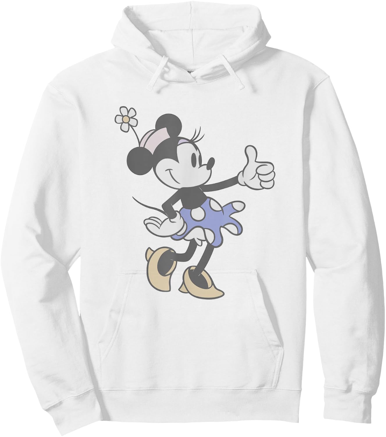 Disney Minnie Mouse Retro Thumbs Up Classic Wink Portrait Hoodie - Hoodie | White