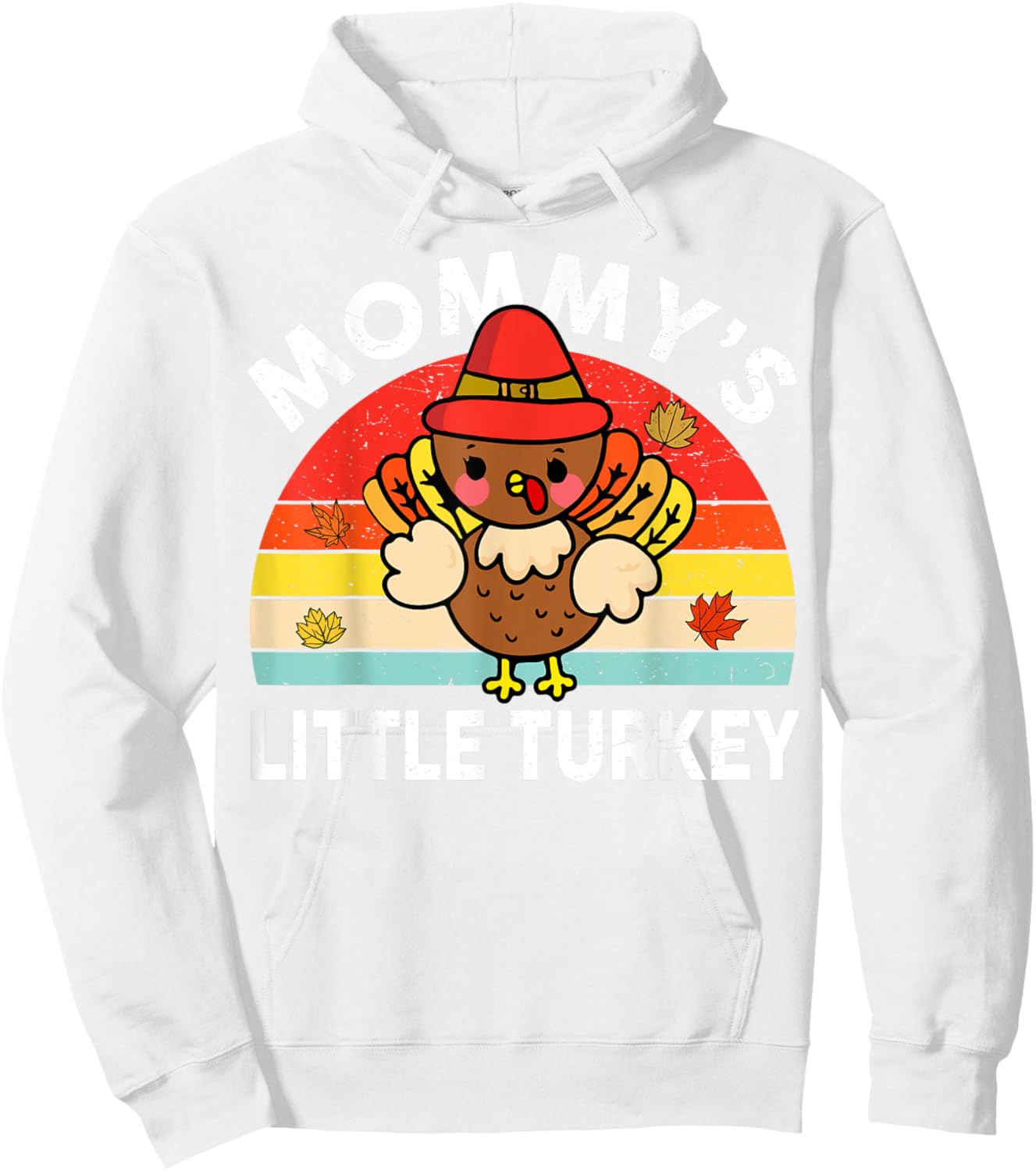 Cute Mommy Little Turkey-Shirt Thanksgiving Boy Girl Toddler Hoodie - Hoodie | White