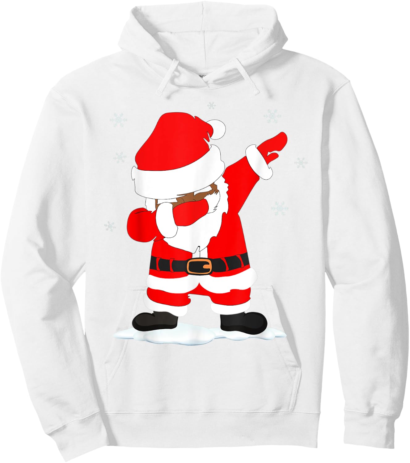 Funny Christmas Black Brown DABBING SANTA Hoodie - Hoodie | White