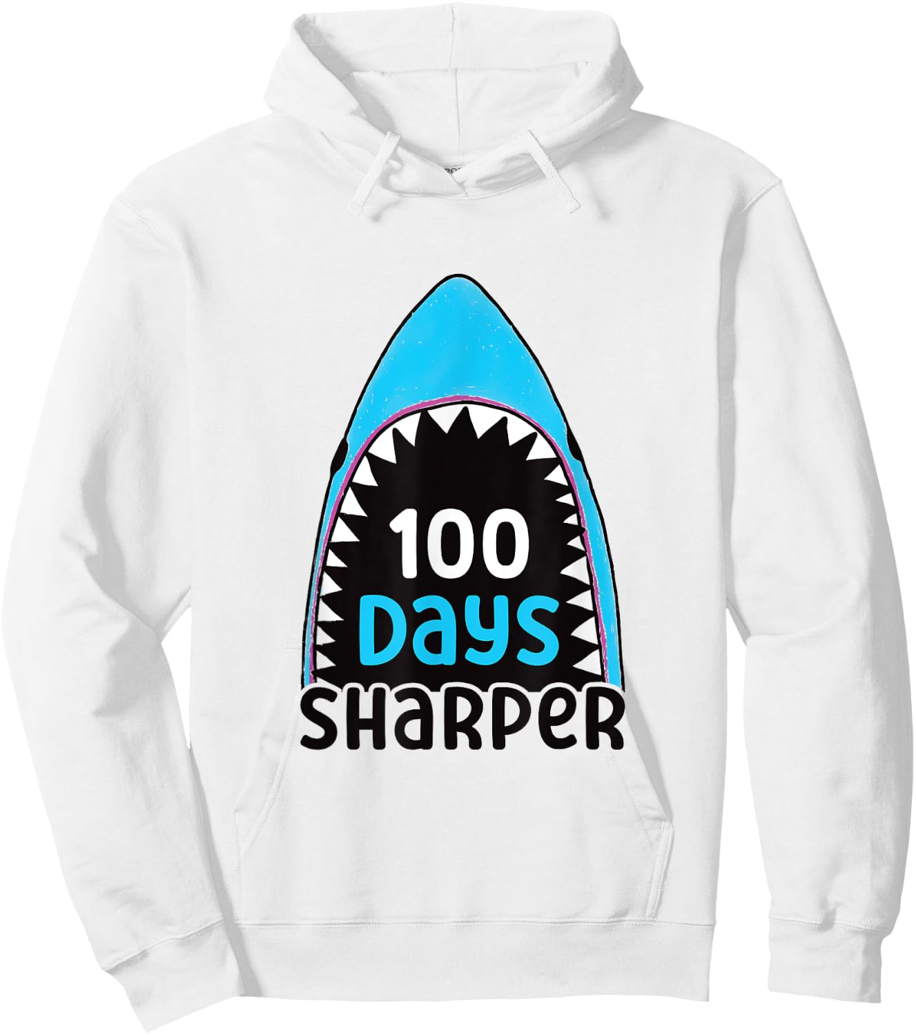 100 Days Sharper Boys Shark 100th Day of School Hoodie - Hoodie | White