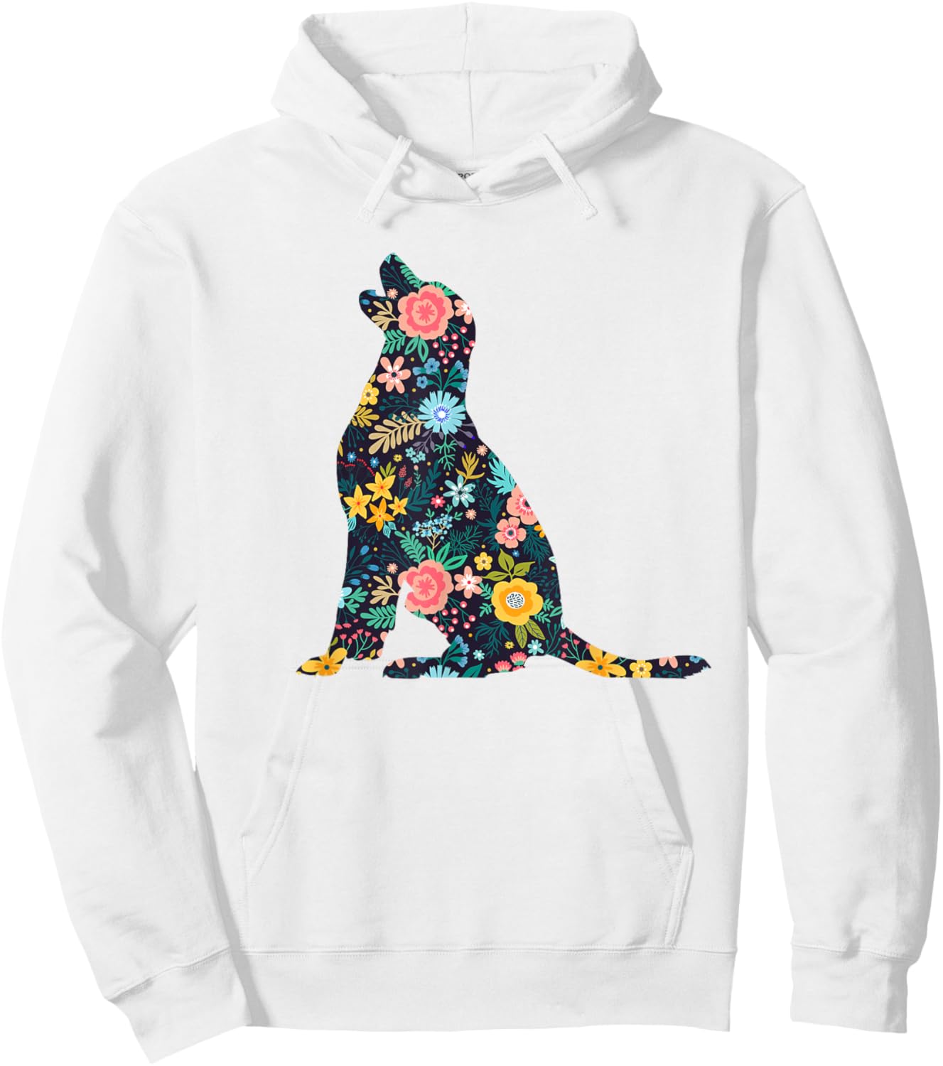 Labrador Retriever Floral Dog Silhouette Graphic Hoodie - Hoodie | White