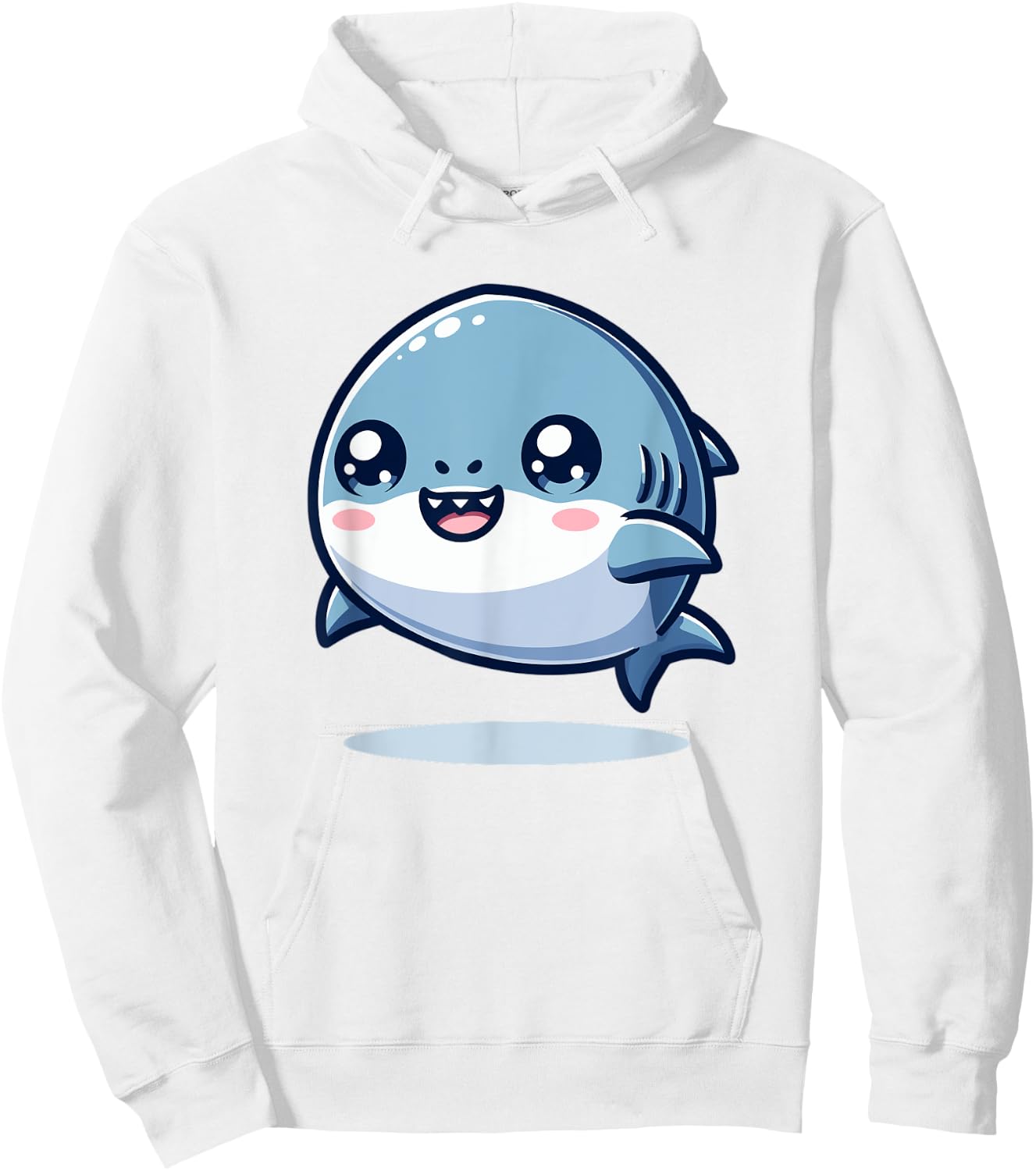 Adorable Cute Japanese Kawaii Chibi Shark Hoodie - Hoodie | White