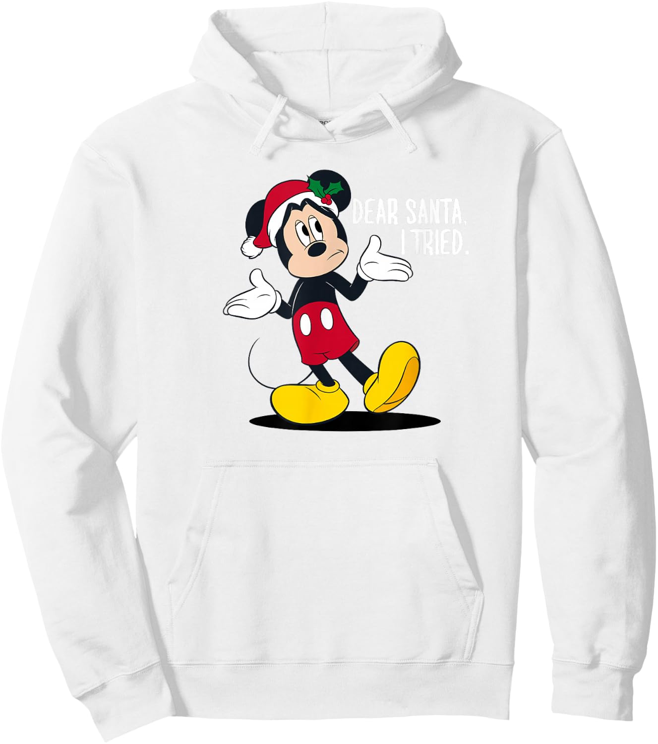 Disney Christmas Mickey Dear Santa I Tried Hoodie - Hoodie | White