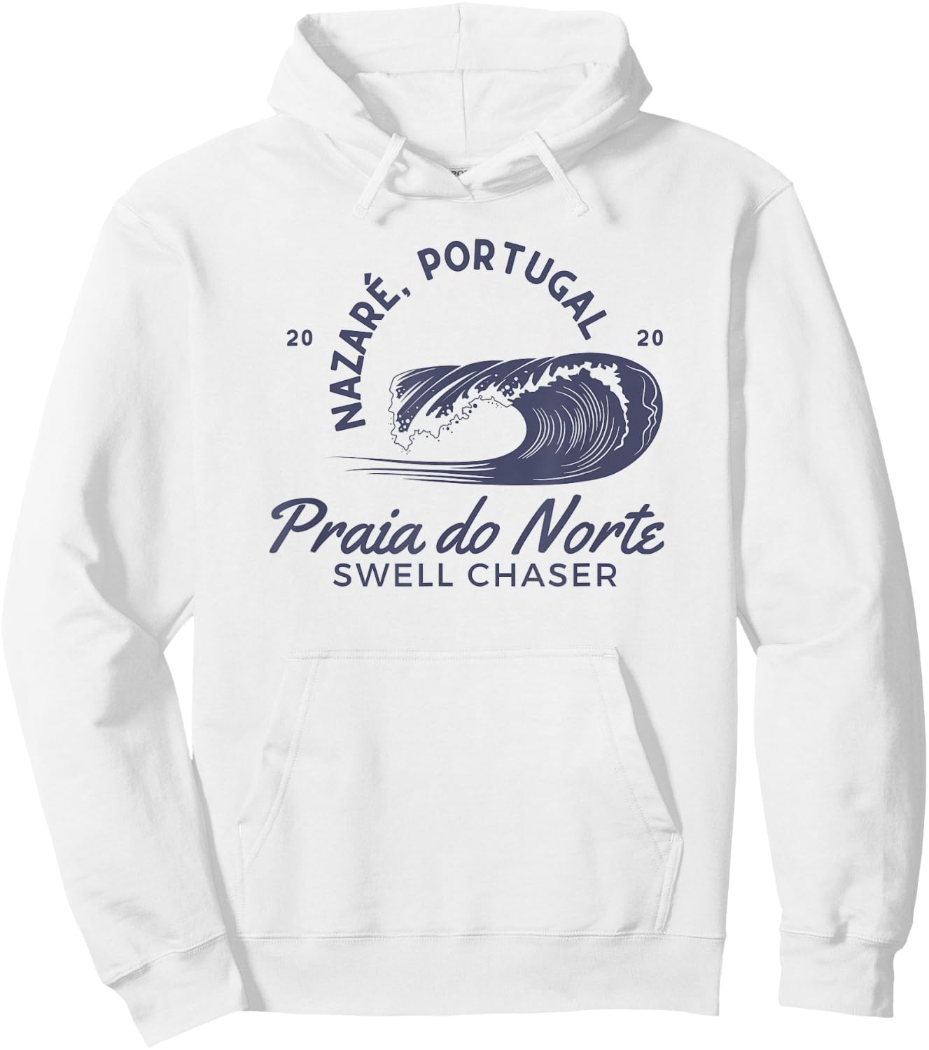 Nazaré Portugal Big Wave Surfing Surf Swell Chaser Hoodie - Hoodie | White