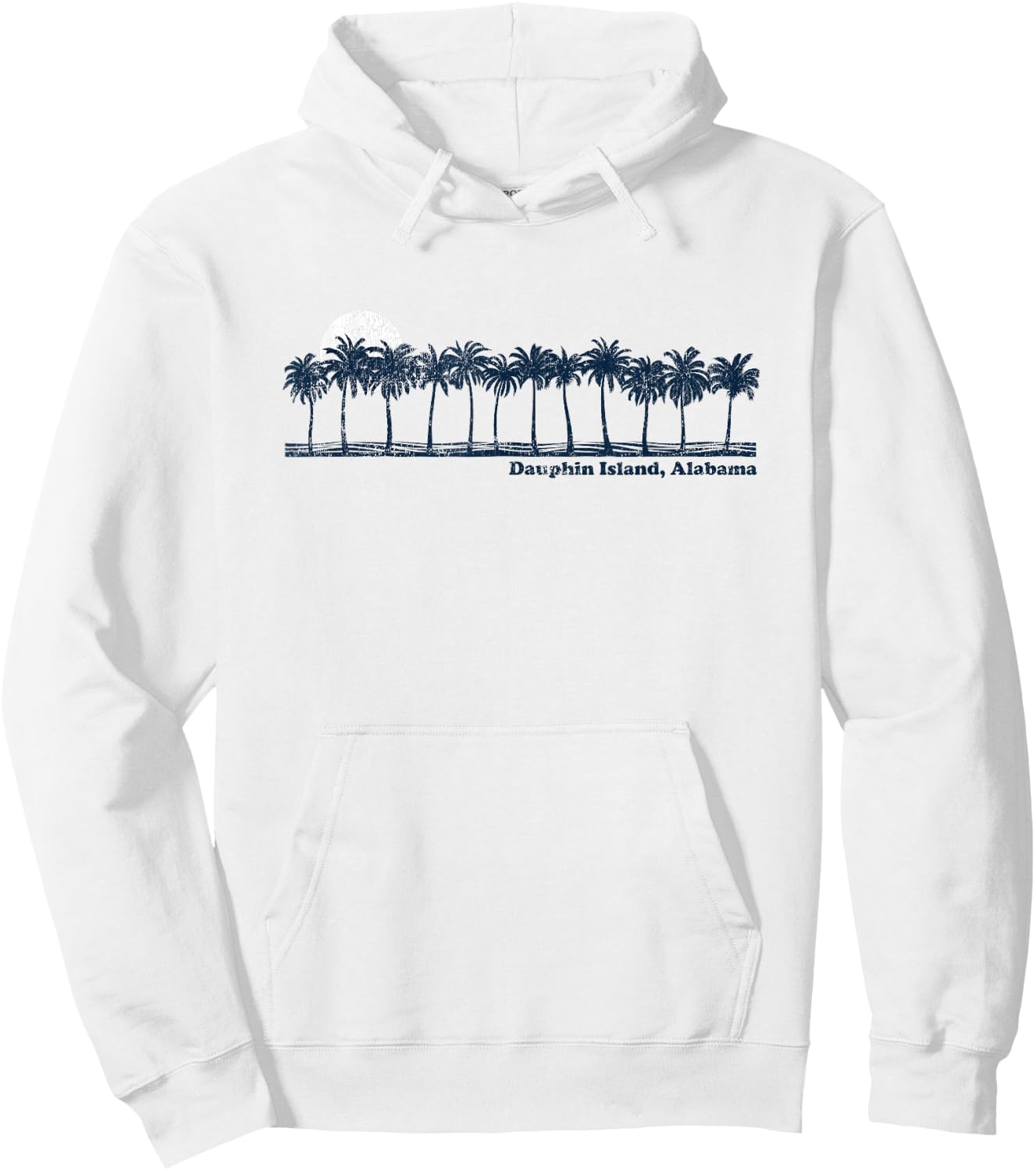 Dauphin Island Vintage 70s Retro Throwback Design Hoodie - Hoodie | White