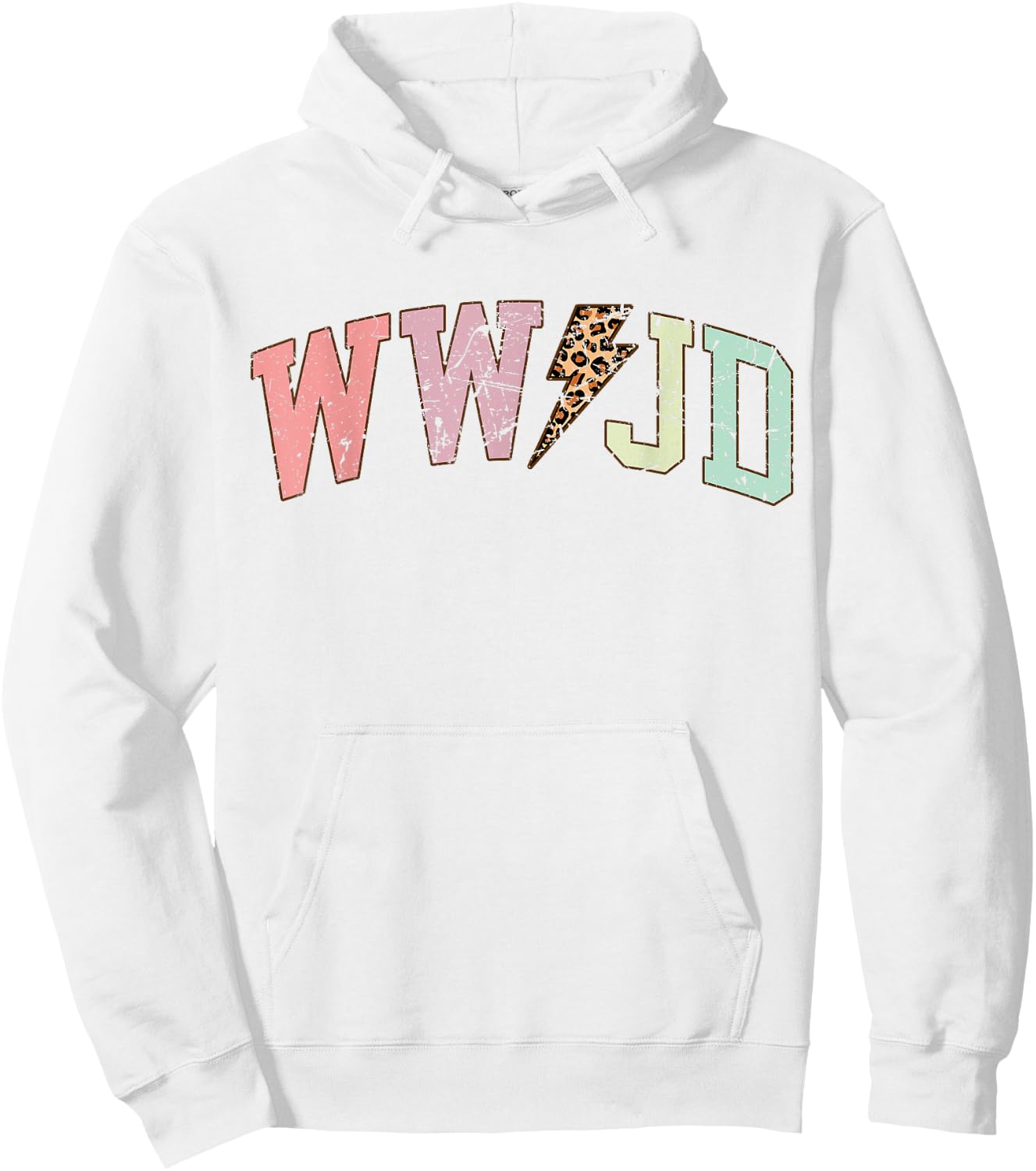 WWJD What Would Jesus Do Christian Bible Vintage Leopard Hoodie - Hoodie | White