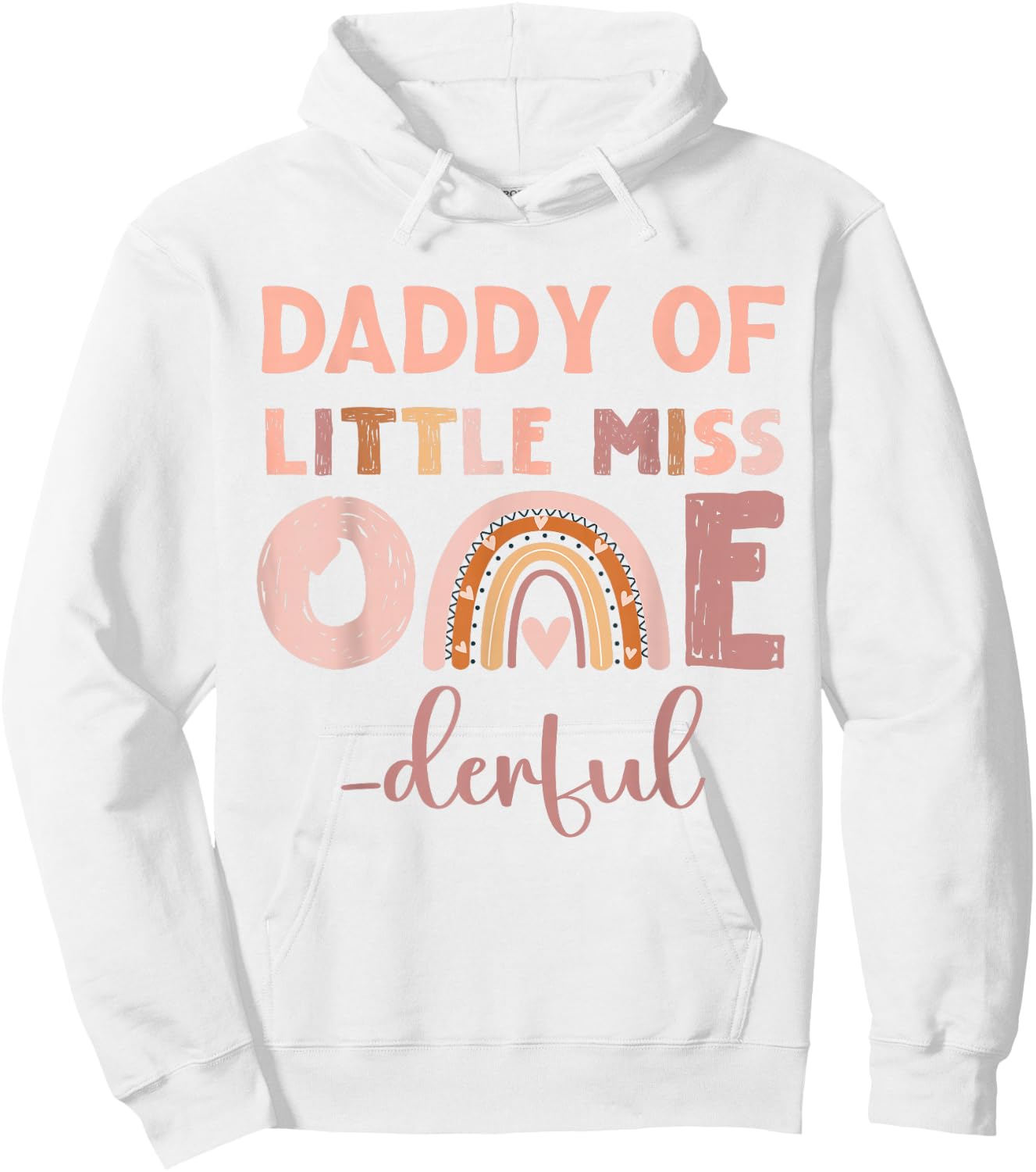 Boho Daddy of Miss Onederful 1st Birthday Girl Cute Small Hoodie - Hoodie | White