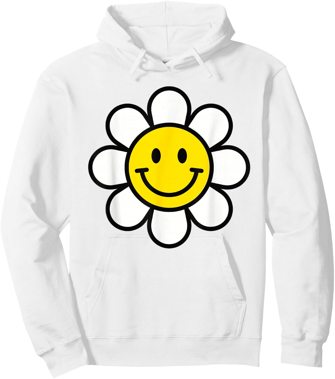 Yellow Happy Smiling Smile Face Daisy Flower Shirt Kids Girl Hoodie - Hoodie | White