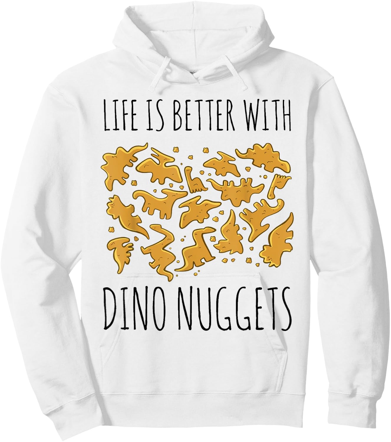 Dino Chicken Dinosaur Nugs Veggie Funny Hoodie - Hoodie | White