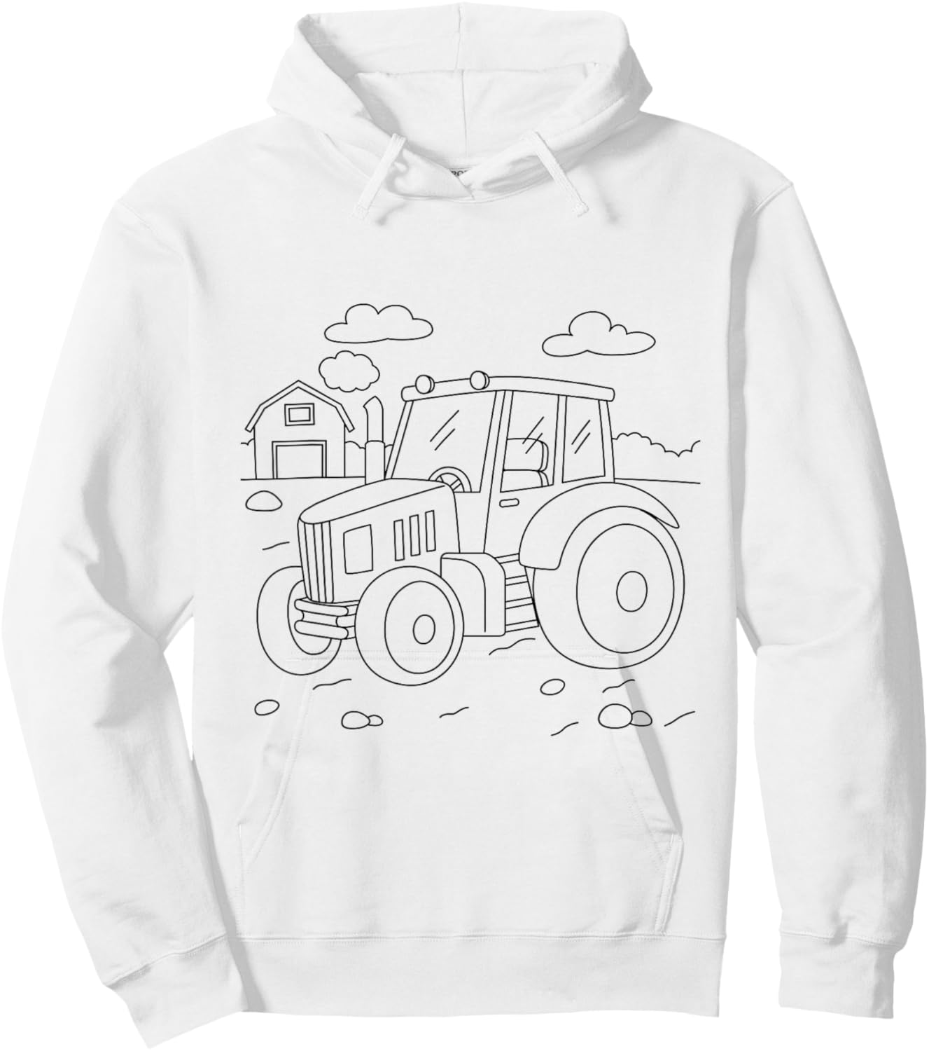 Tractor Creative Design for Colouring and Painting Yourself Hoodie - Hoodie | White