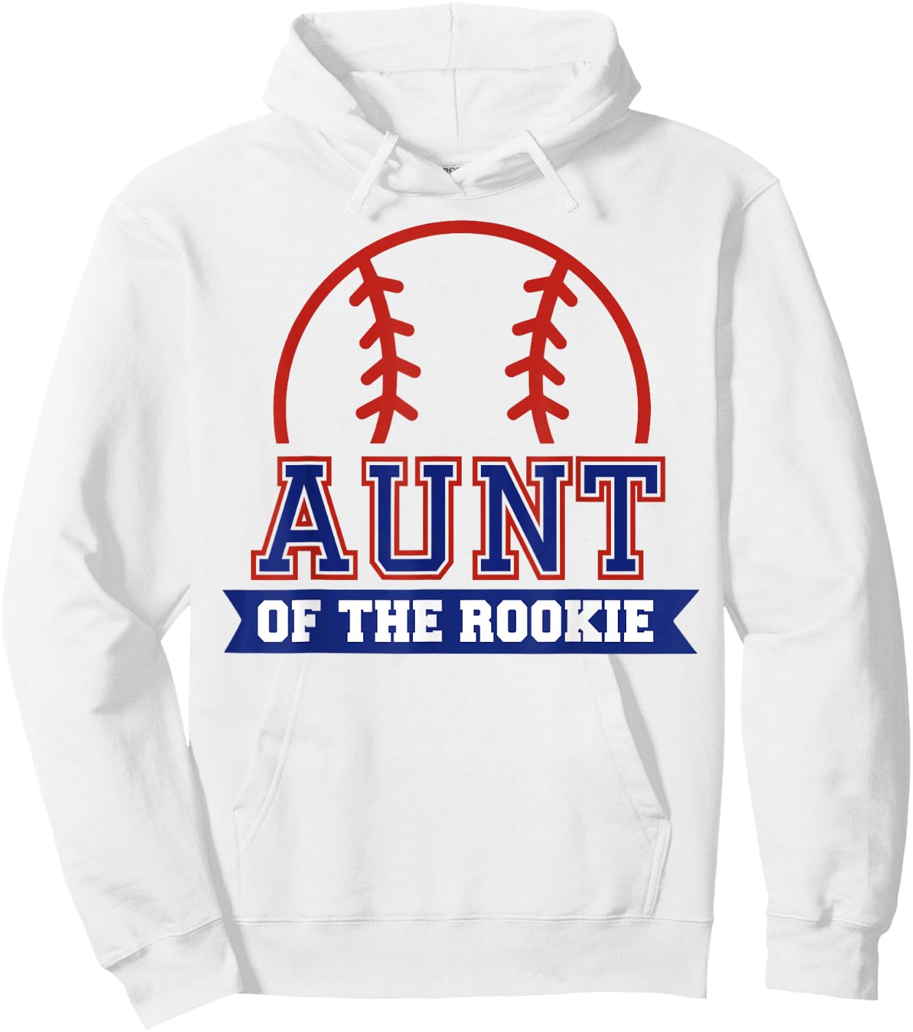 Aunt of Rookie 1st Birthday Baseball Theme Matching Party Hoodie - Hoodie | White