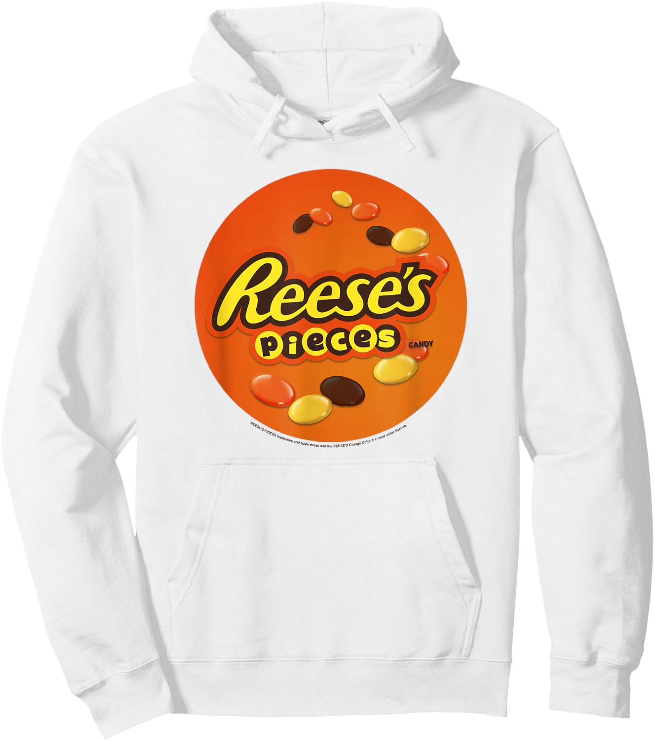 Reese's Women's Grey Classic Reese's Pieces Candy Centered Design Hoodie - Hoodie | White