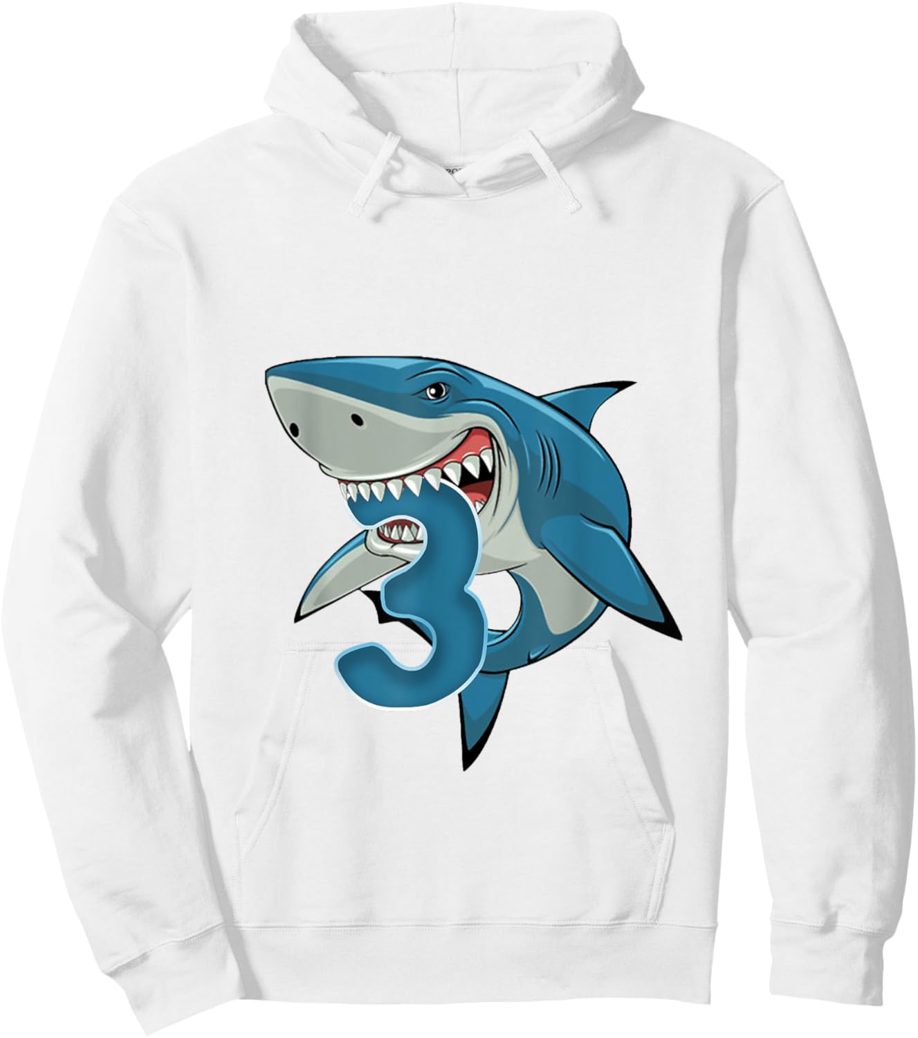 Kids 3rd Birthday Shark 3 Years Old Birthday Shark Theme Hoodie - Hoodie | White